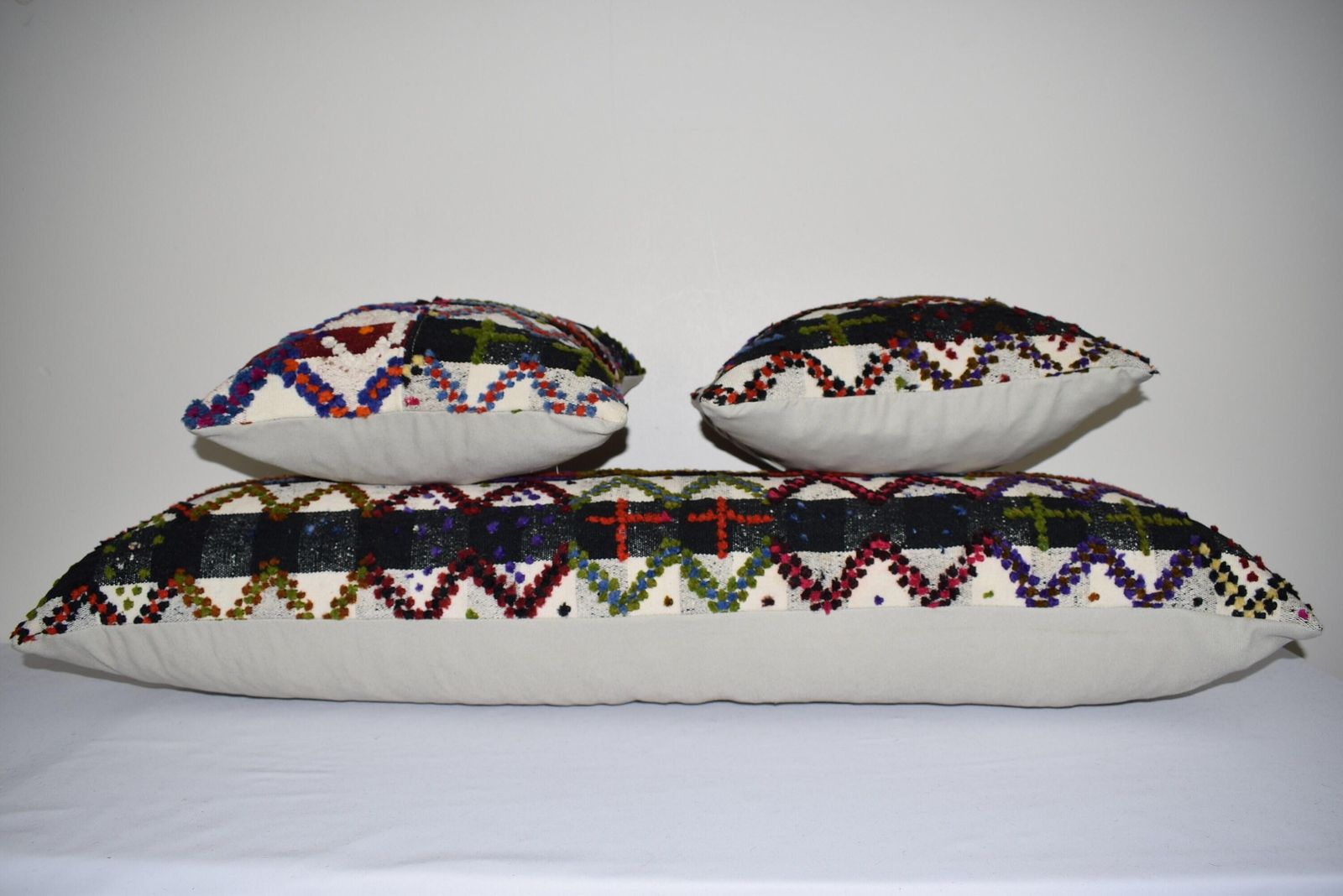 Turkish Shaggy Kilim Pillow Cover   Set Of Three photo 147.0