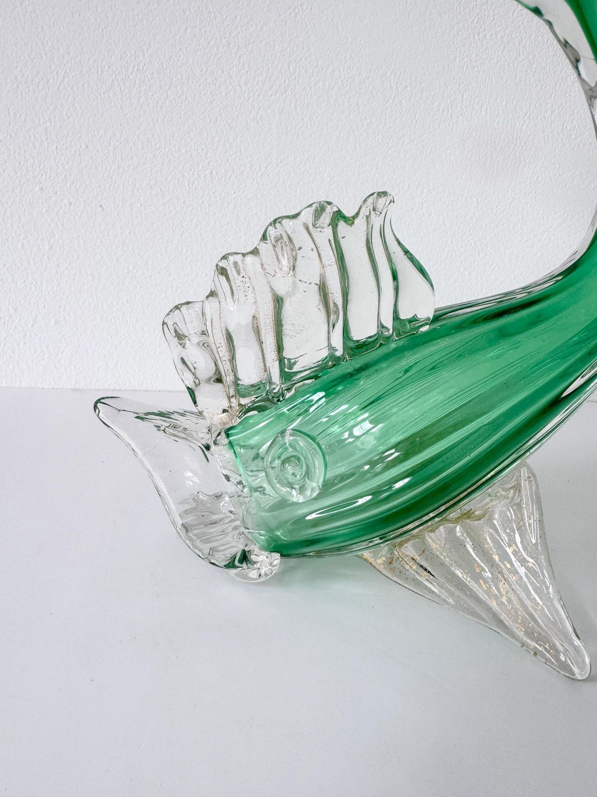 Vintage Murano Glass Fish, Green Glass Fish Ornament photo for sale