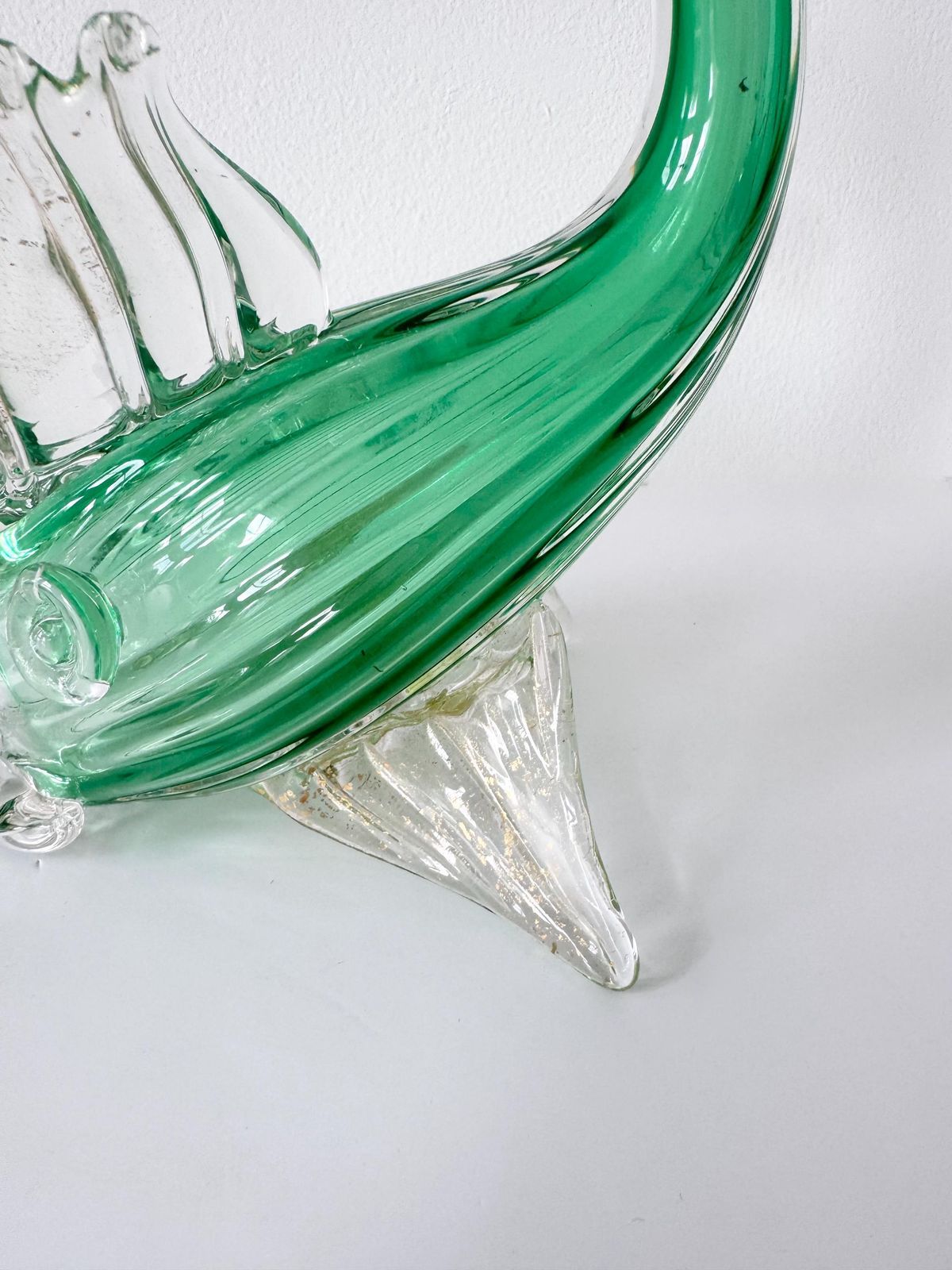 Vintage Murano Glass Fish, Green Glass Fish Ornament photo Art