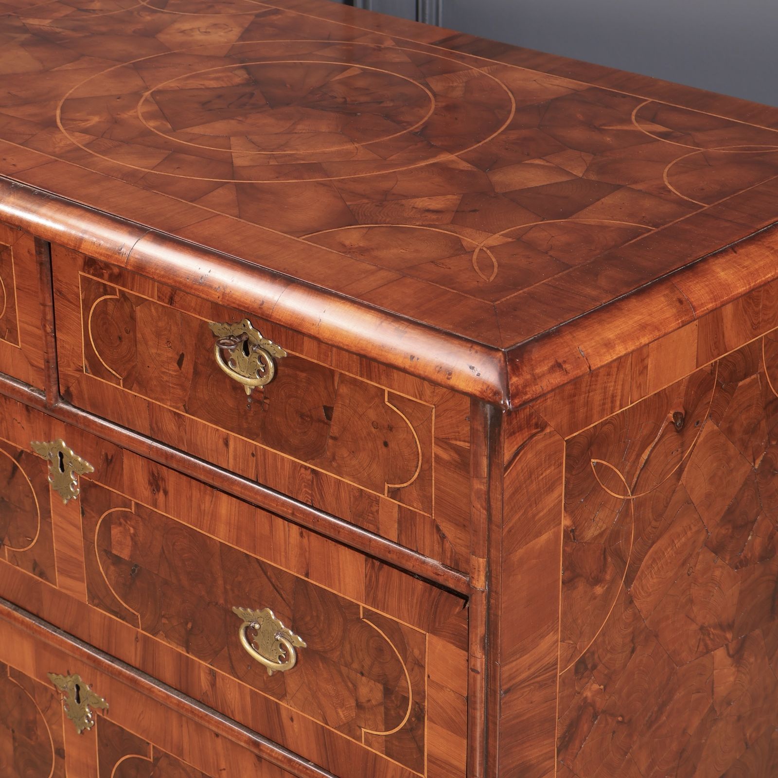 William & Mary Oyster Veneered Chest Of Drawers photo furniture