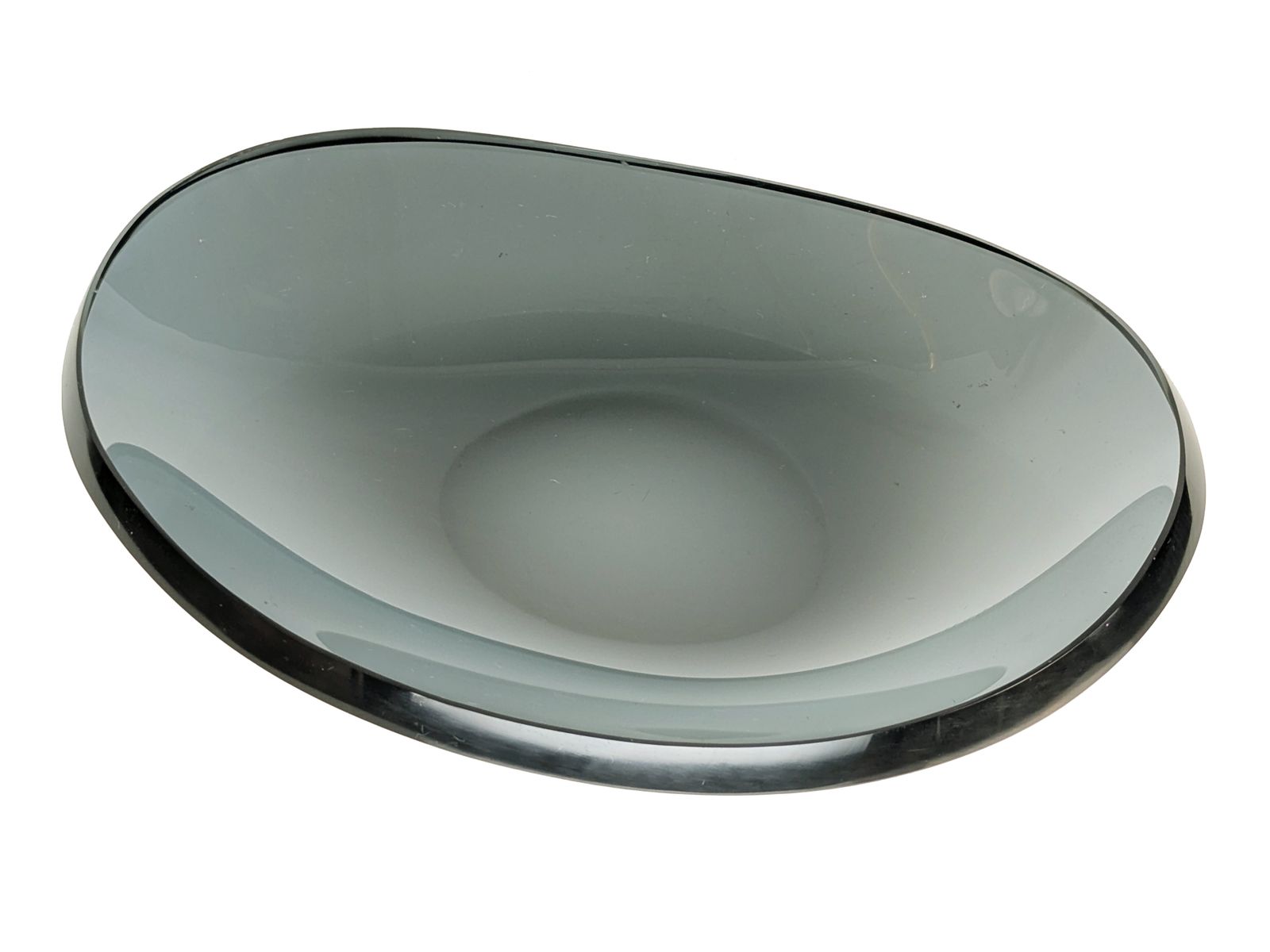 Grinded Smoked Glass Bowl By Fontana Arte, 1960s photo vinterior