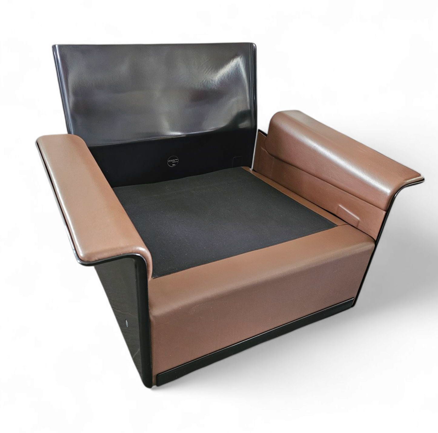 2 X Black Shell & Brown Leather 620 Chair Programme Lounge Chair By Dieter Rams For Vitsoe 1980s photo buy