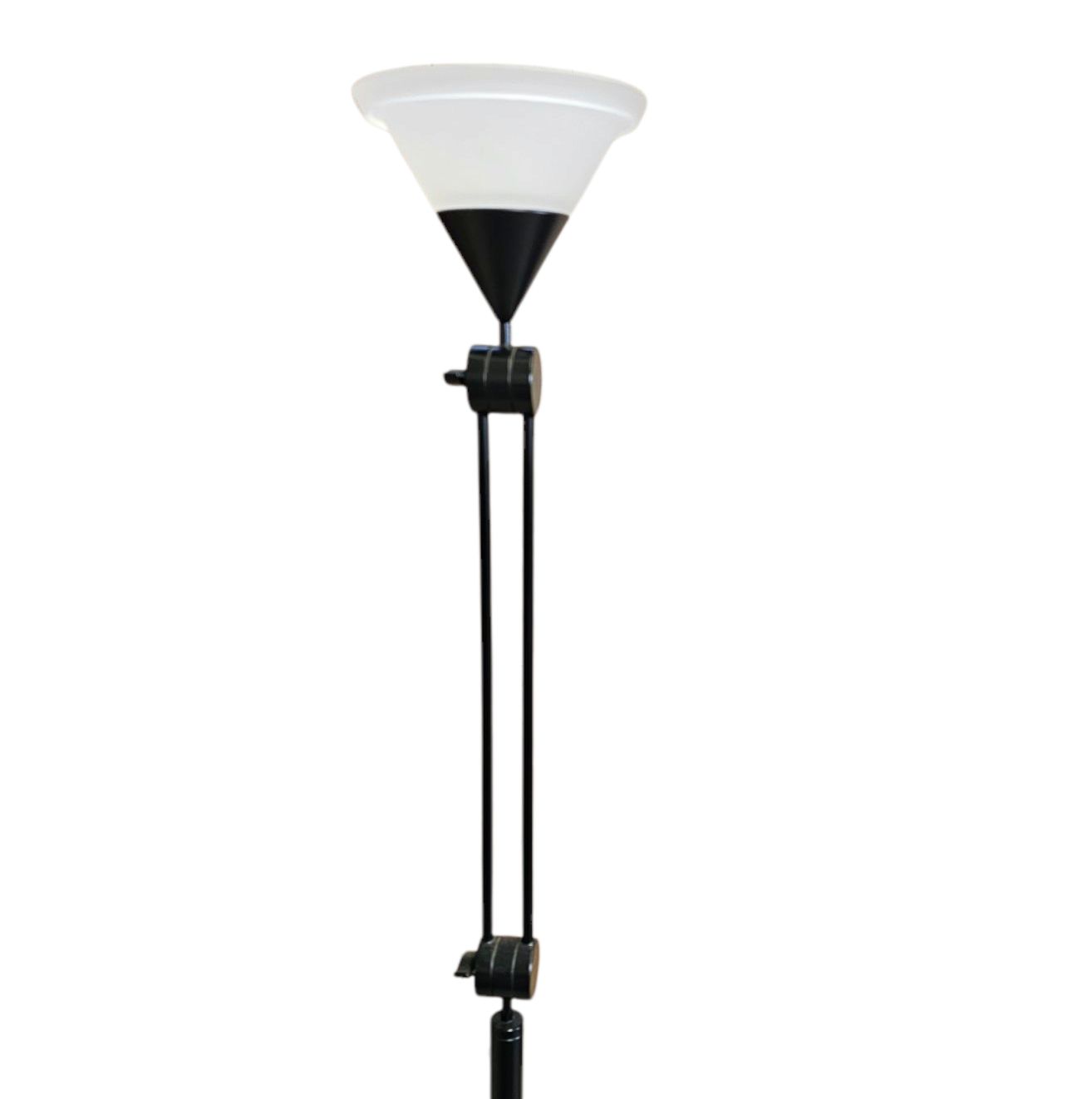Adjustable  Conical Glass And Black Metal Floor Lamp By Tronconi 1970s Italy photo for sale