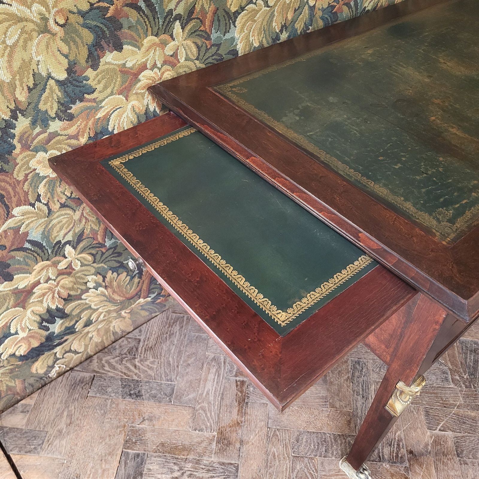 Antique Empire Style Mahogany Freestanding Desk photo Furniture
