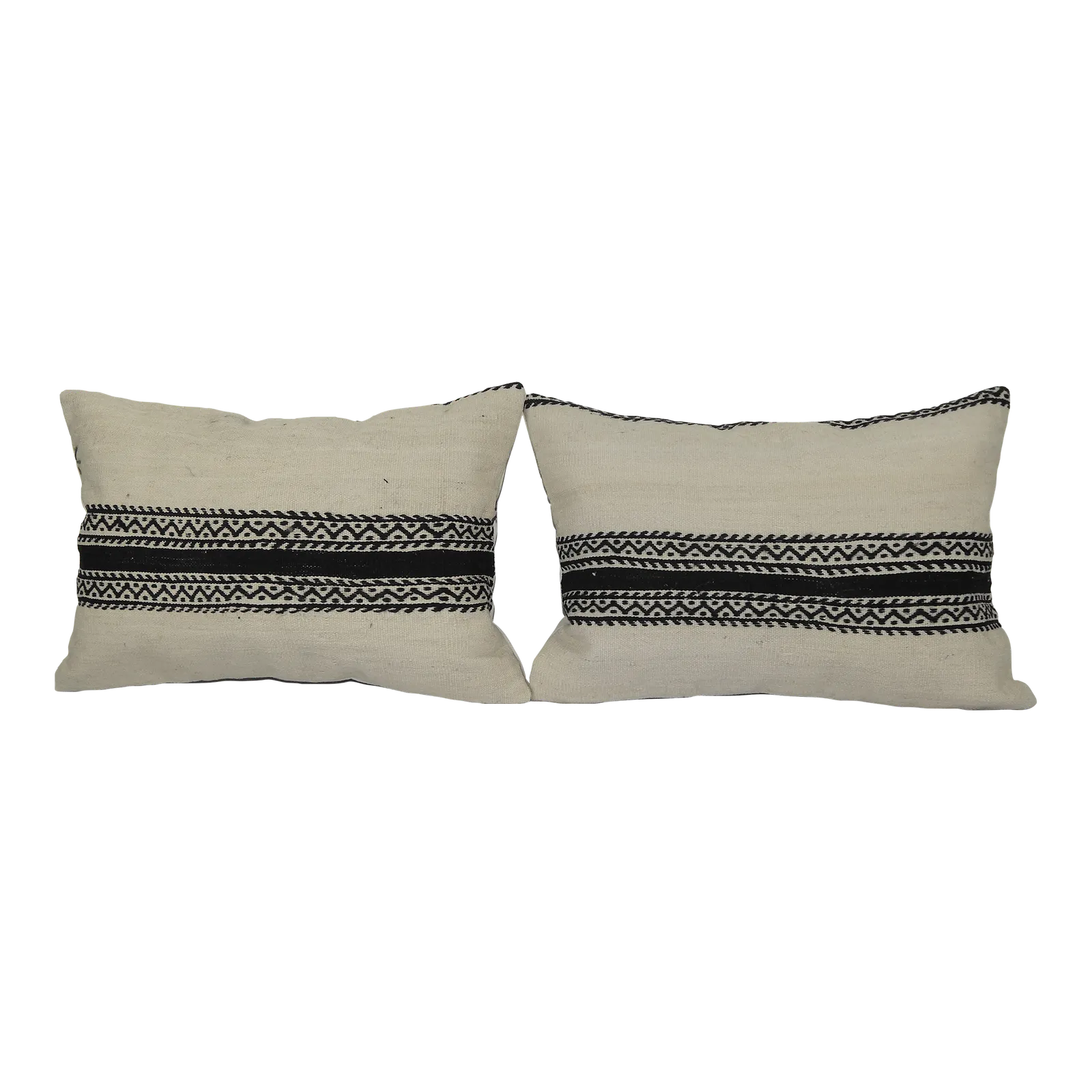 Striped Turkish Kilim Pillow Cover   A Pair