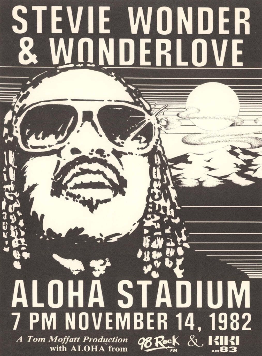 Stevie Wonder   Aloha Stadium" Original Vintage Poster"
