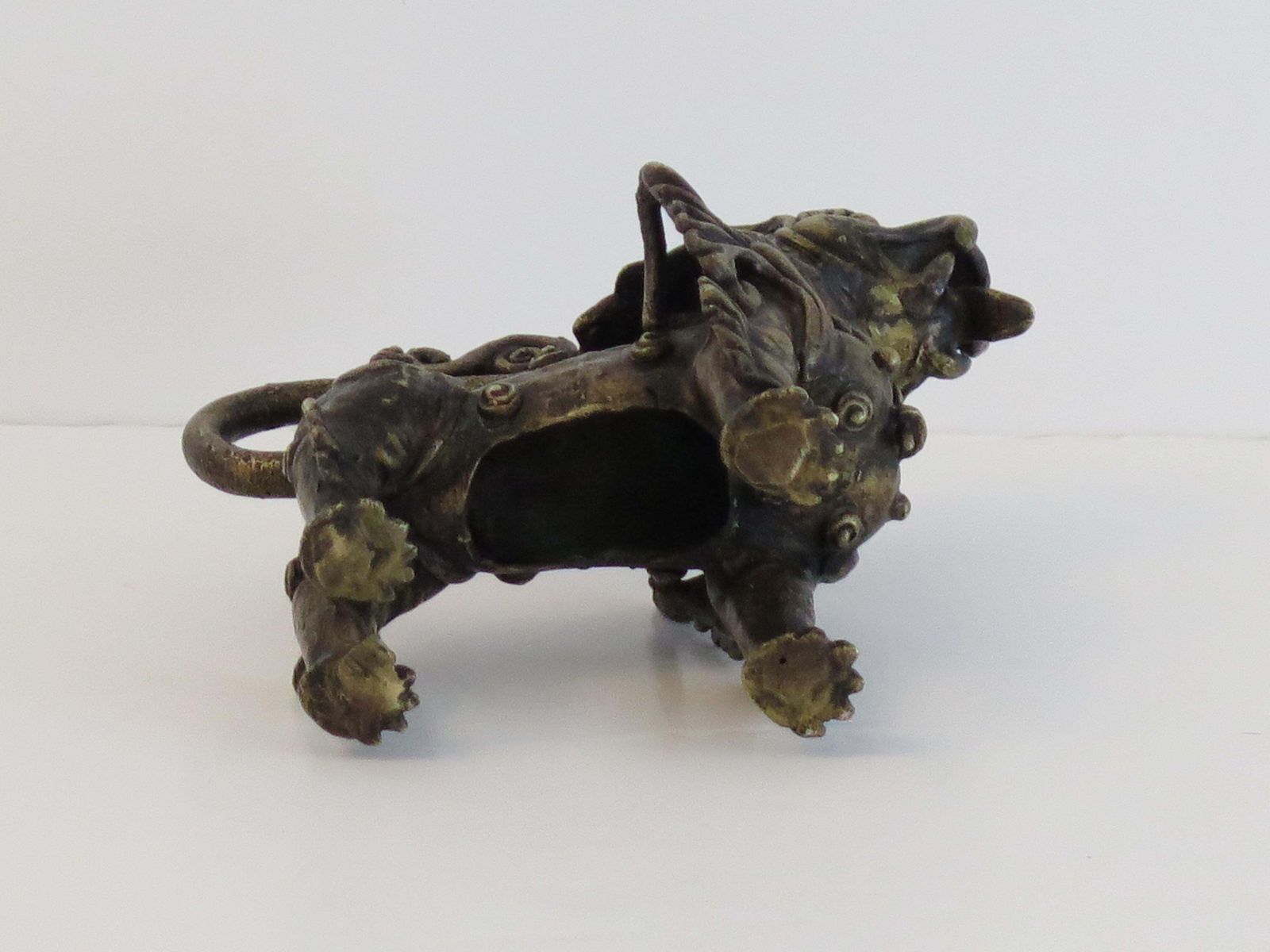 photo buy Antique Chinese Bronze Foo Dog Sculpture With Good Detail, Qing 19th Century