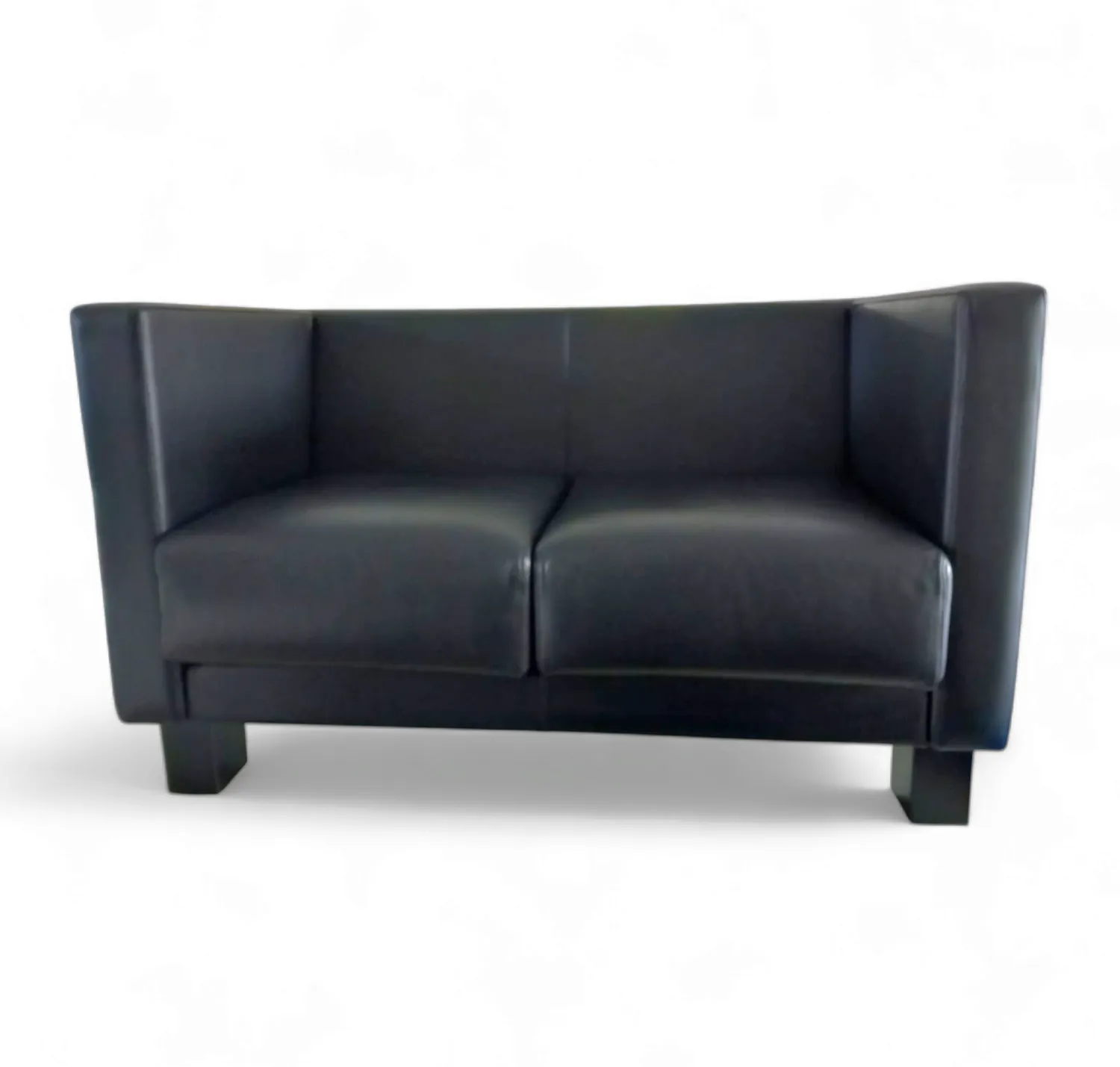 4 X Black Leather Poltrona Frau Moji Armchairs By Shigeru Uchida 1 X Moji Two Seater Stunning Condition photo vintage