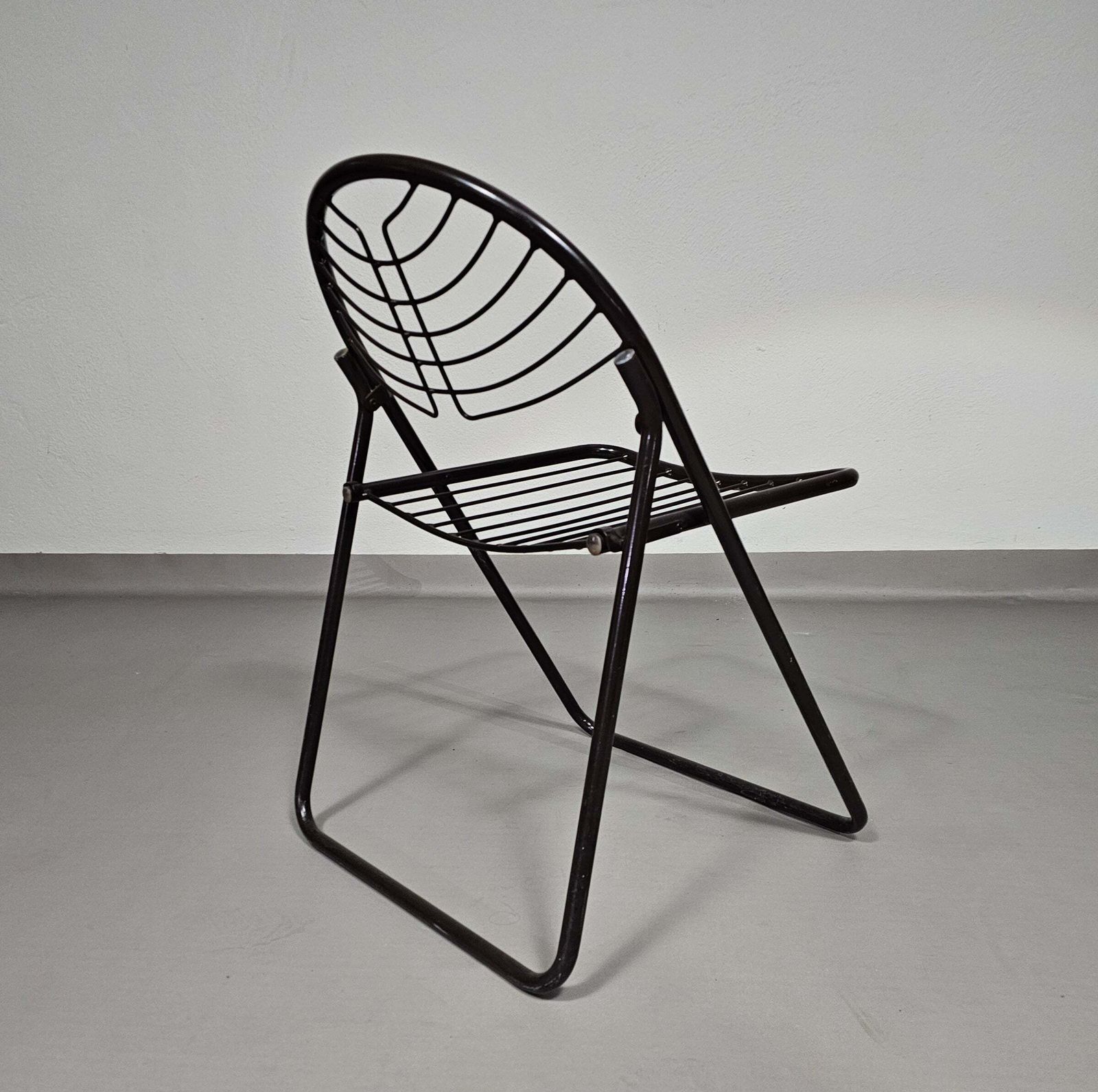 Gastone Rinaldi Folding Chair / Black / Italy 1970s photo vinterior