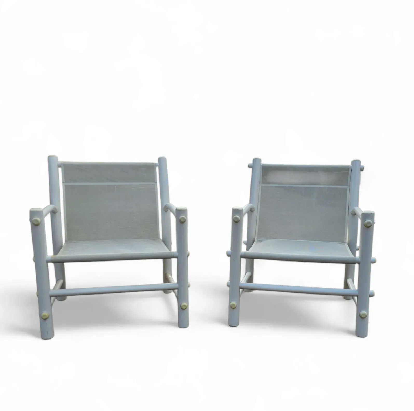 2 X Plastic / Pvc Pipe / Mesh / Indoor / Outdoor Chairs / 1970s photo 844.0