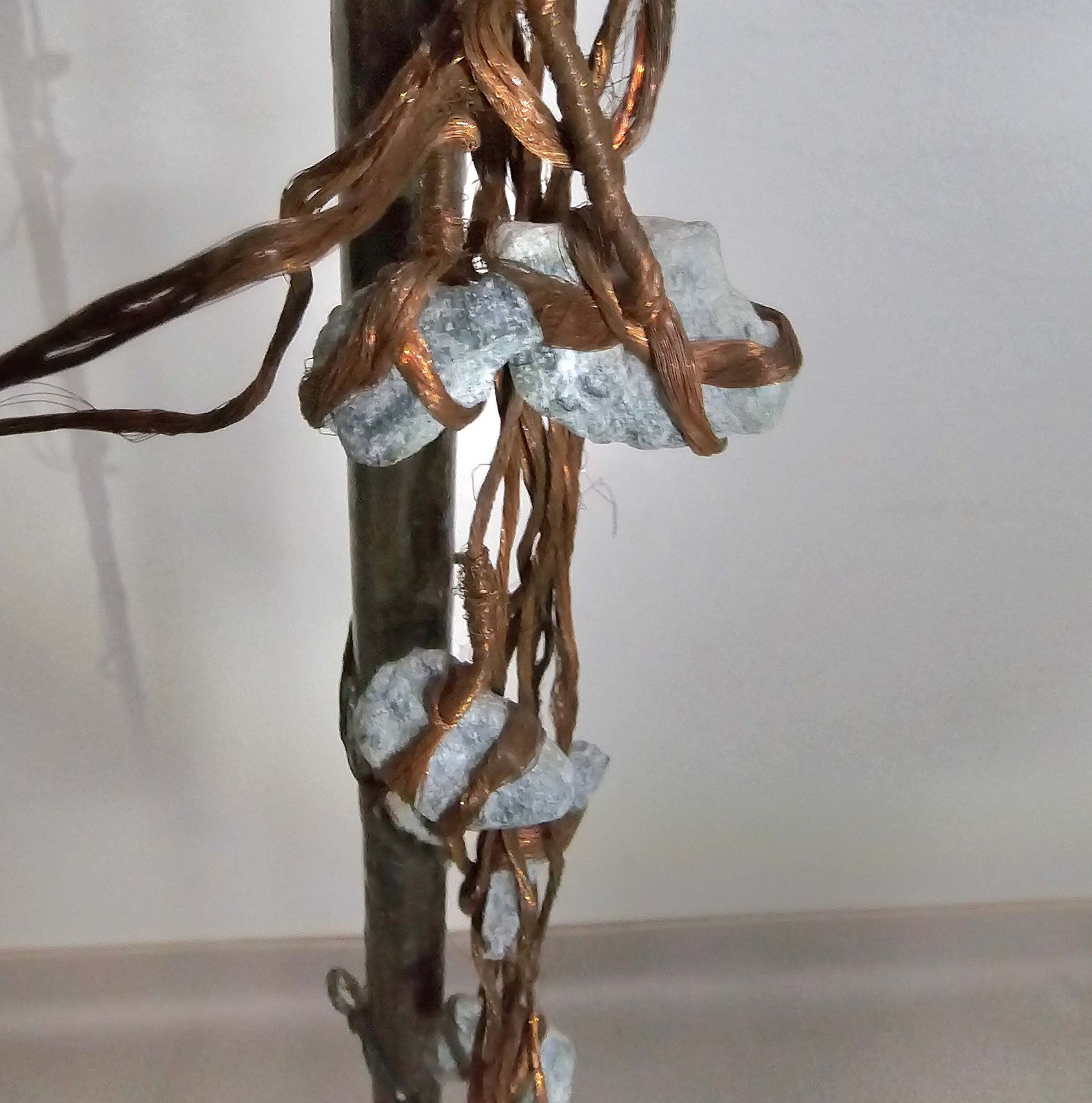 Rare Floor Lamps With Little Stones In Copper Wire / Labeled Sap photo furniture