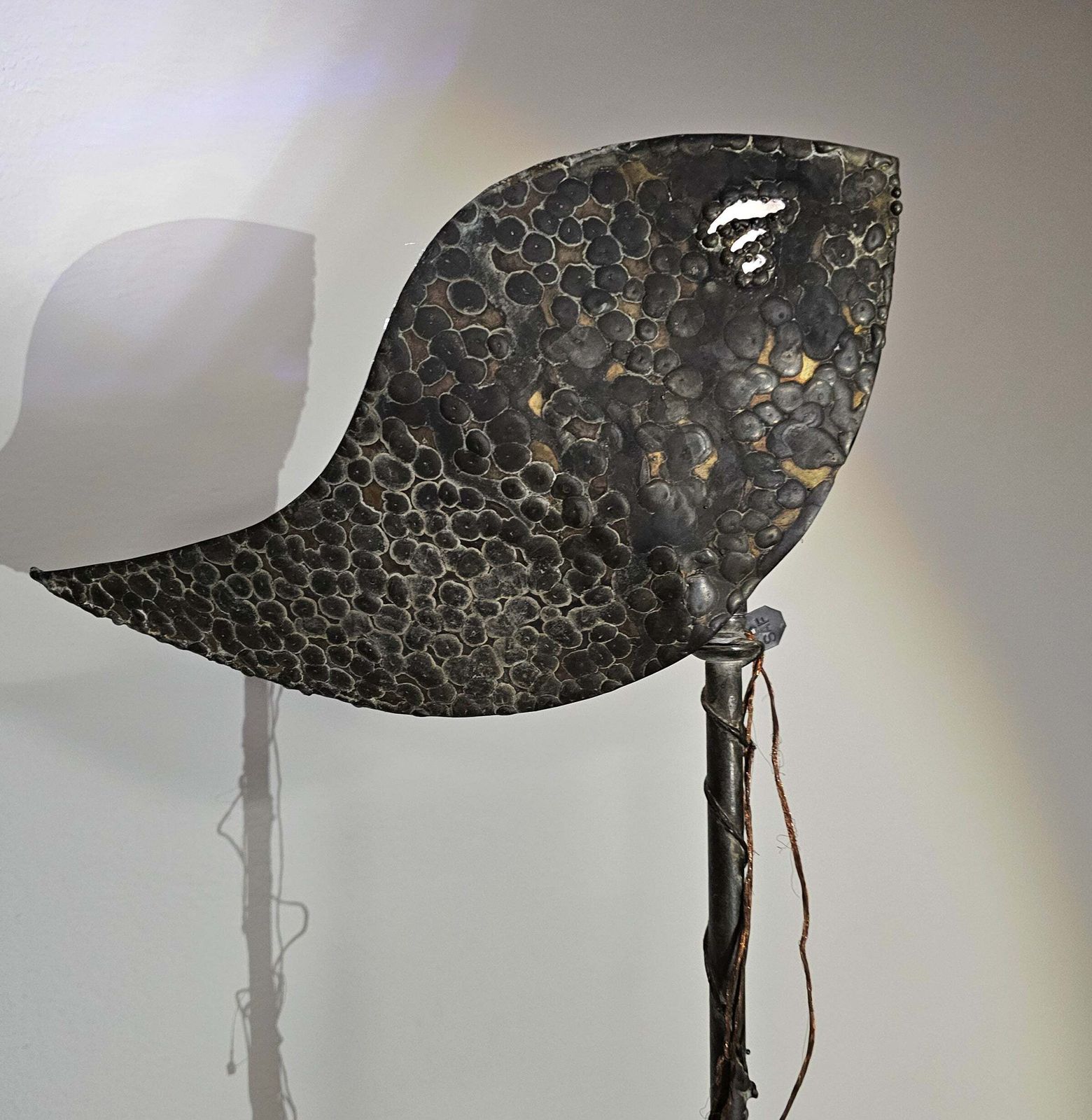 photo vinterior Rare Floor Lamps With Little Stones In Copper Wire / Labeled Sap