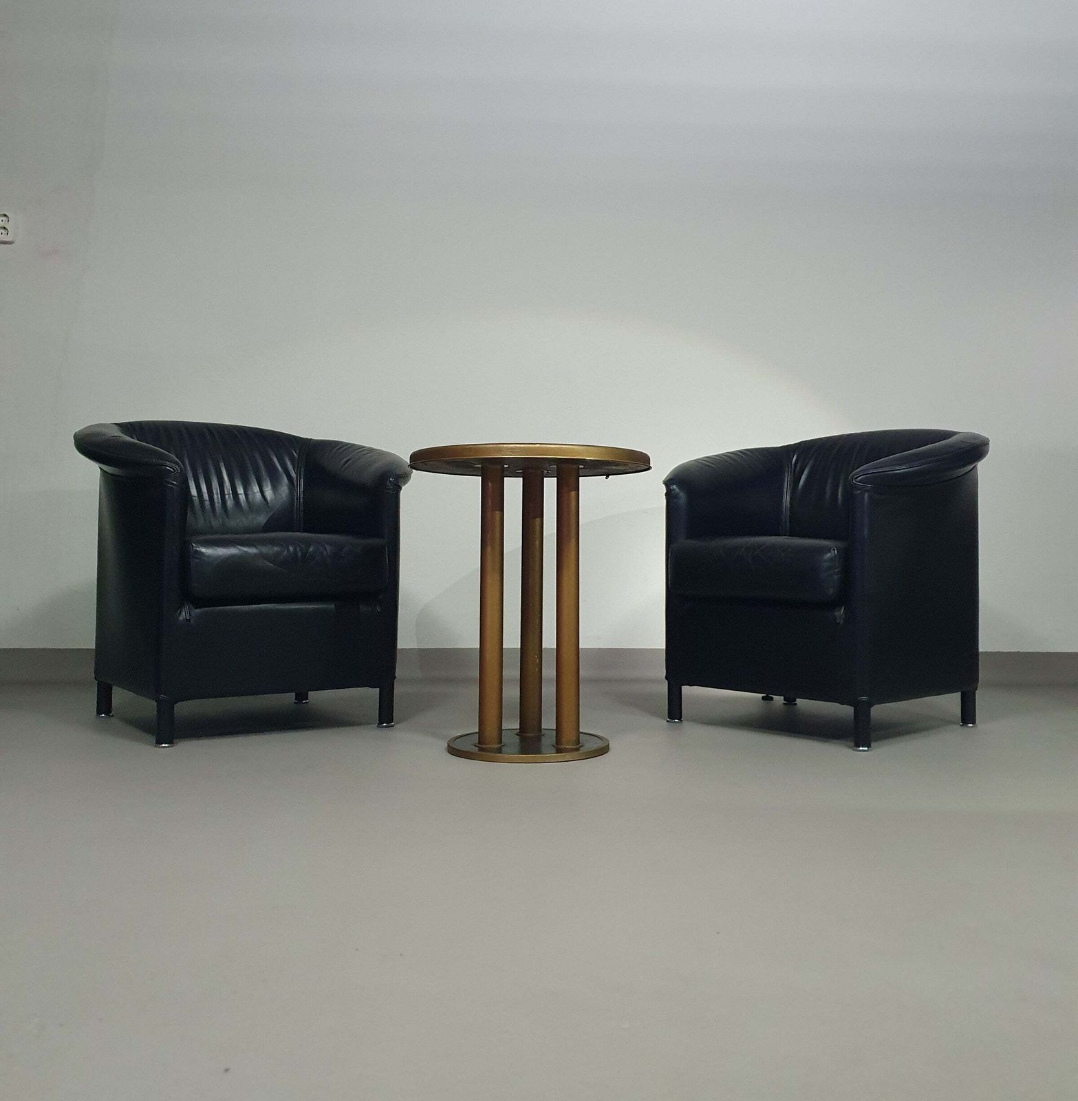 Aura Chairs / Black Leather By Paolo Piva For Wittmann 1980 photo 1372.0