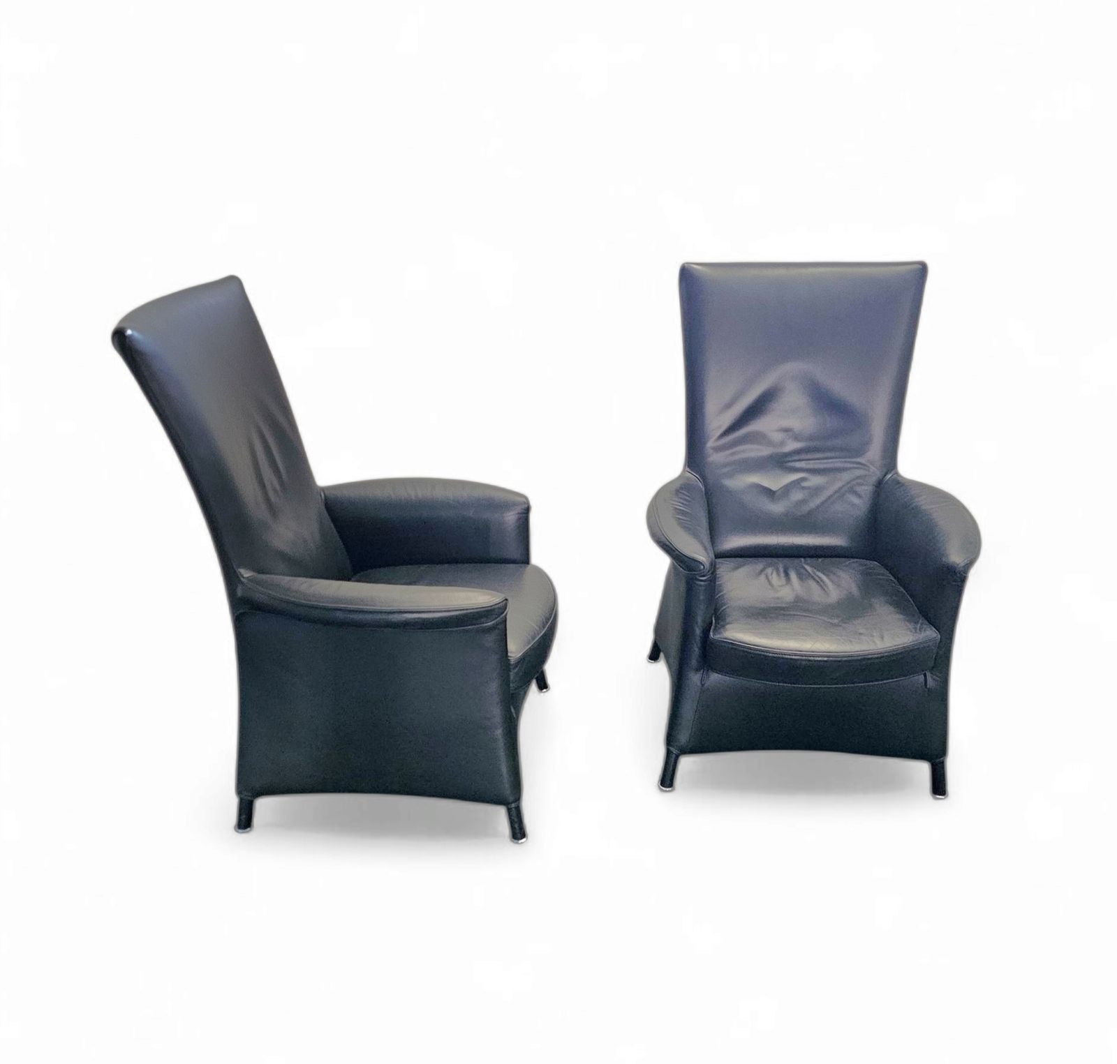 photo for sale 2 X Armchair By Wittmann /Design Paolo Piva / Model Alta Highback / Black Leather