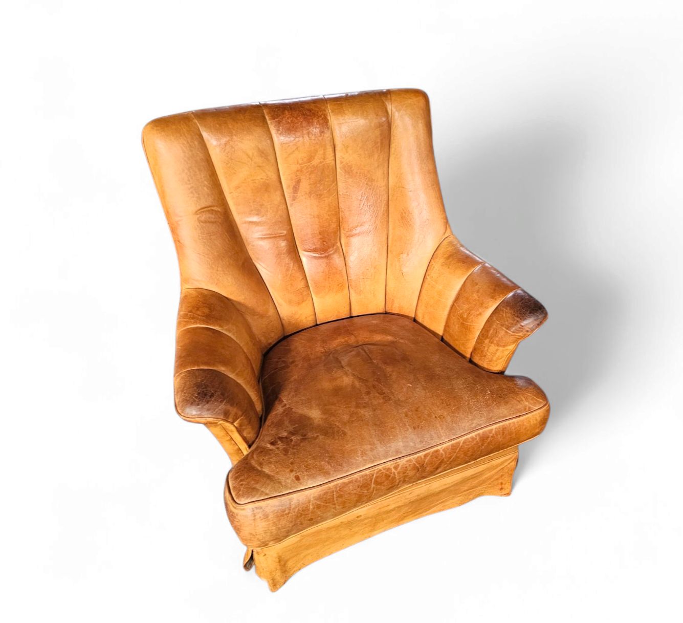 Sheep Leather Club Chair 1970s With Magazine Holder photo furniture