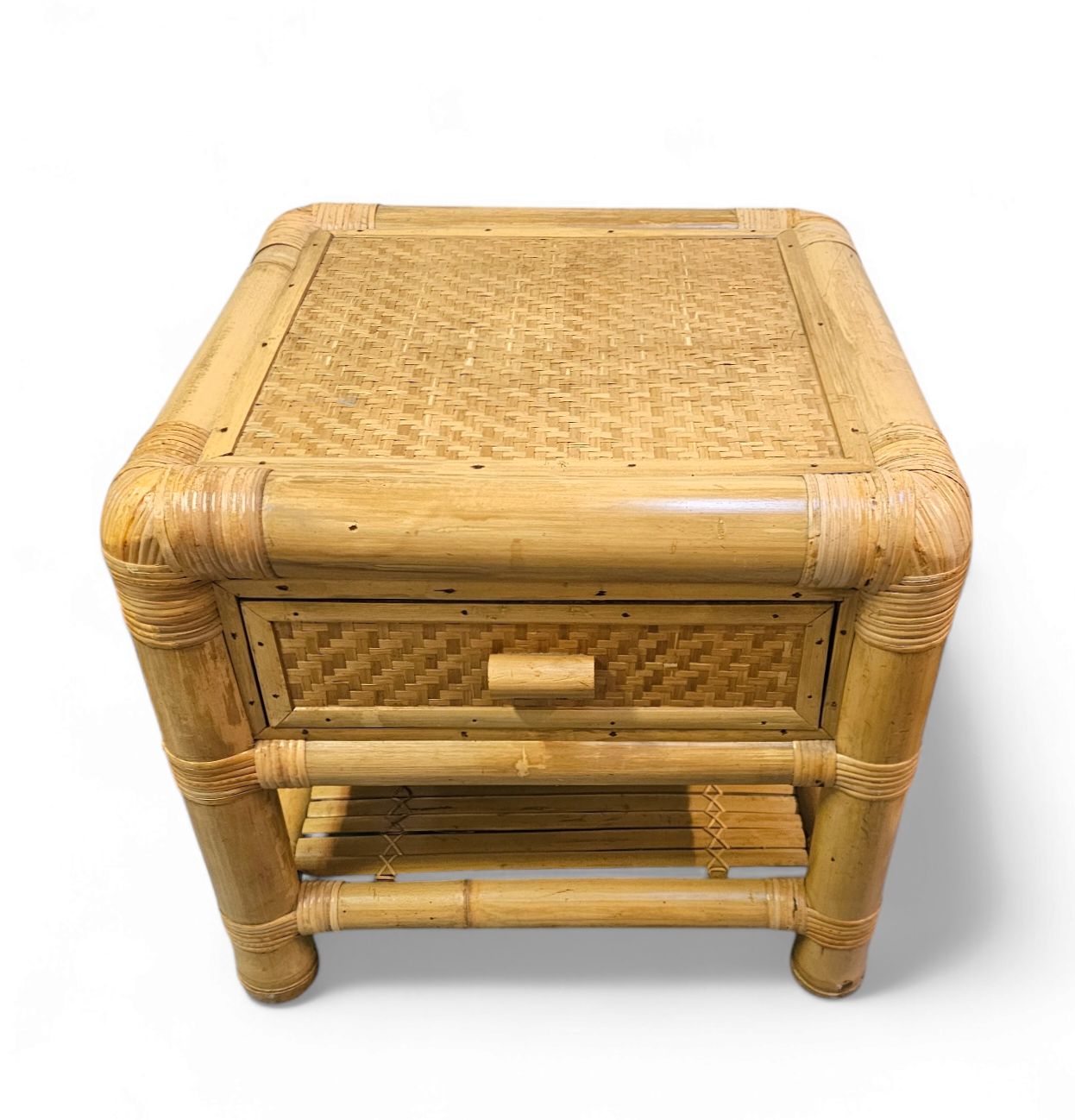 2 X Bamboo Night Stands / Side Tables / 1980s photo Furniture