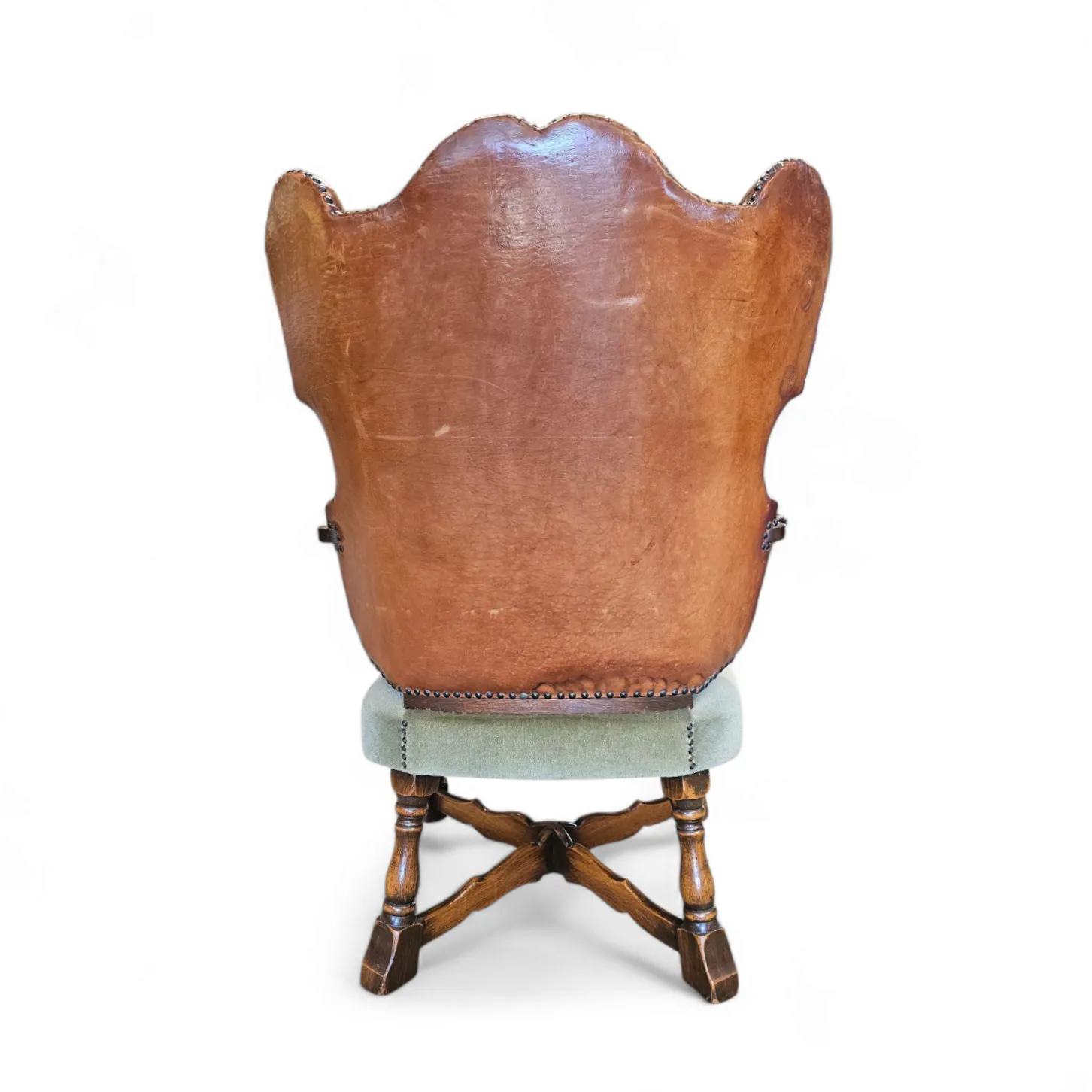 Rare Leather And Oak Wing Chair Designed By Theo Ruth For Artifort / F 297 From 1949 photo for sale