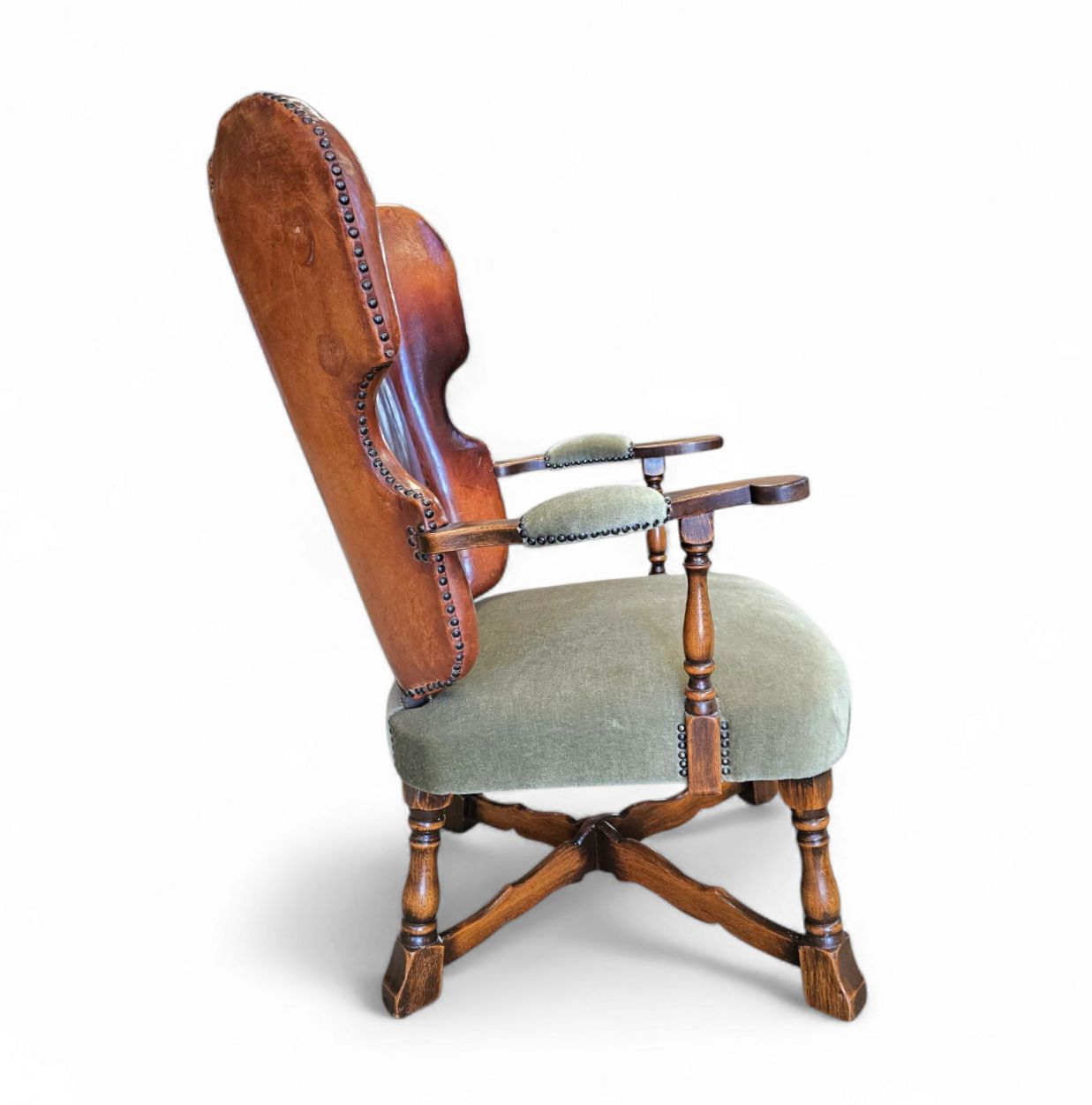 Rare Leather And Oak Wing Chair Designed By Theo Ruth For Artifort / F 297 From 1949 photo 844.0