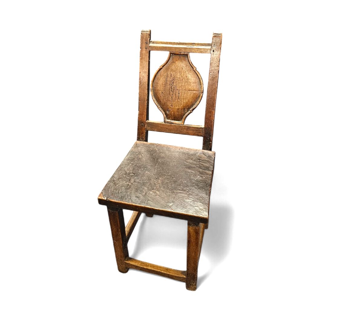 18th Century Chair Early 18th Century Farmhouse Chair With Wood Peg Construction photo vintage