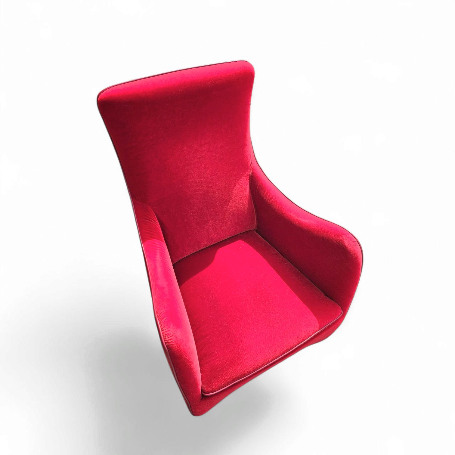 Furniture Senta Armchair / Hocker / Ottoman By Gerard Van Den Berg For Wittmann / Red Velvet Upholstery / Marked Stunning Condition photo