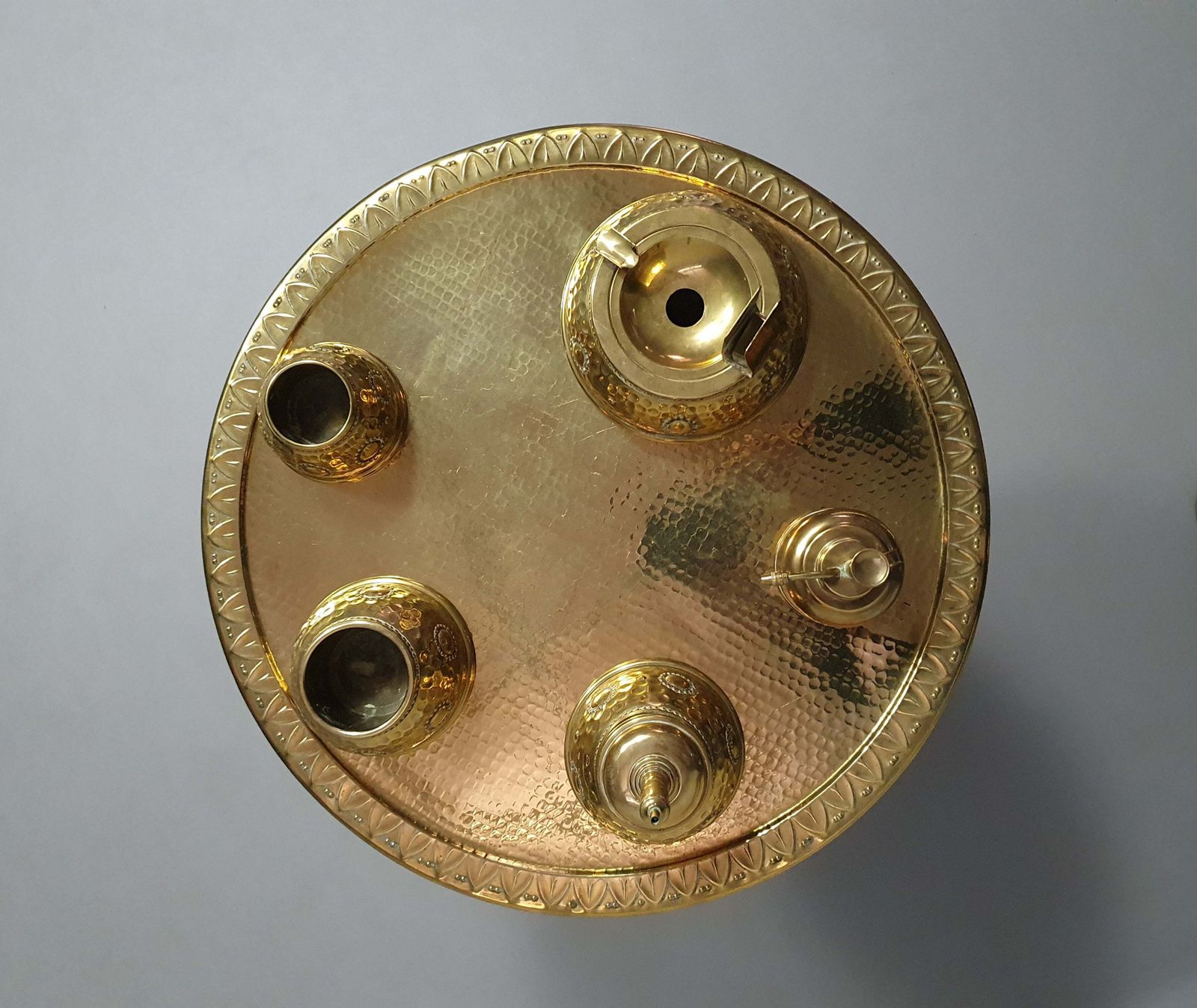 950.0 Art Nouveau Brass Smoke Table photo