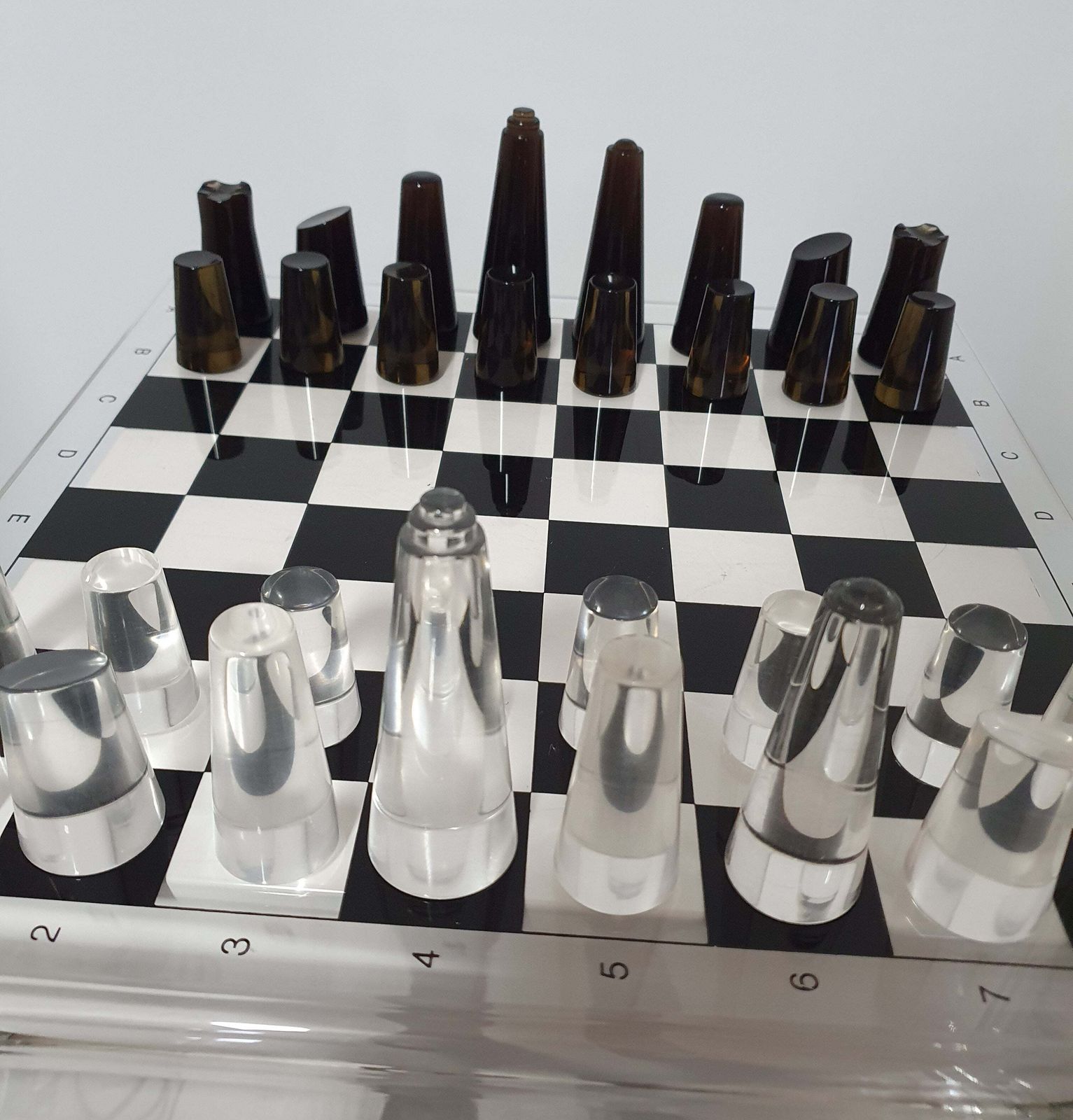 photo for sale Acrylic Transparant / Lucite Chessboard 1980s / Chess Game