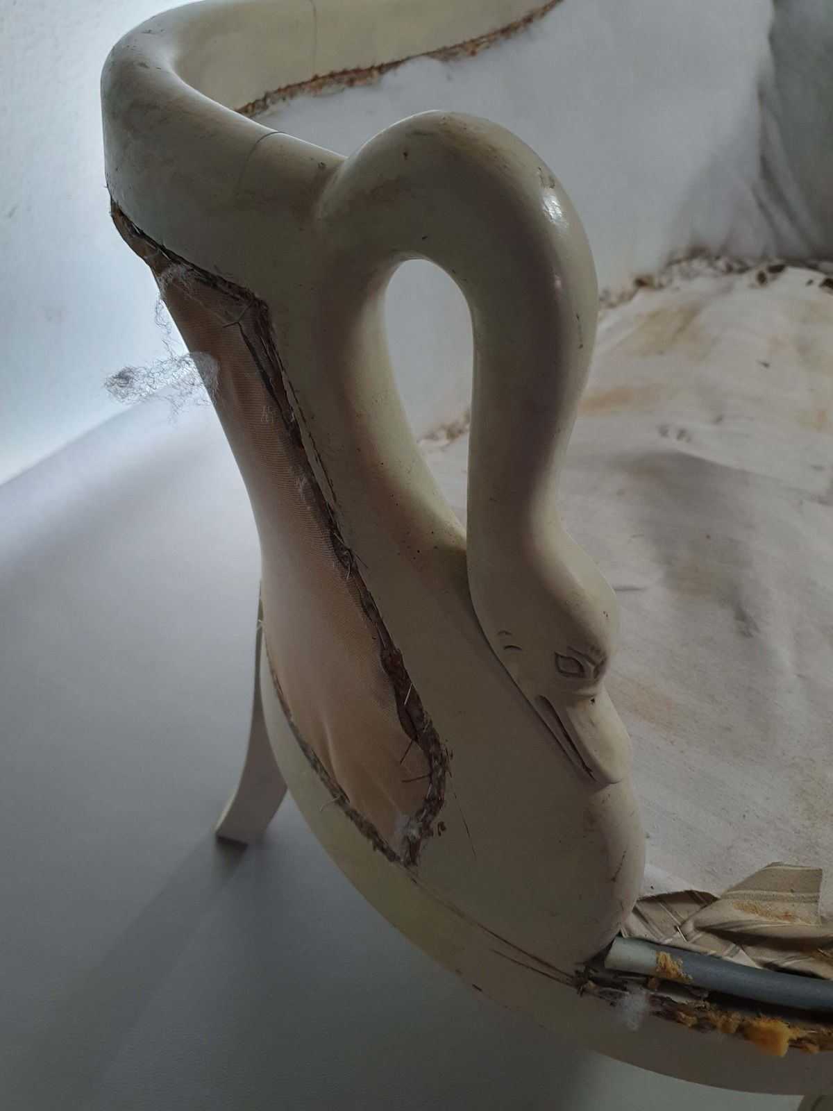 photo buy Beautiful Old Art Noveau , Unfinished Frenche Canapé / Chaise Longue With Gooseneck Armrests