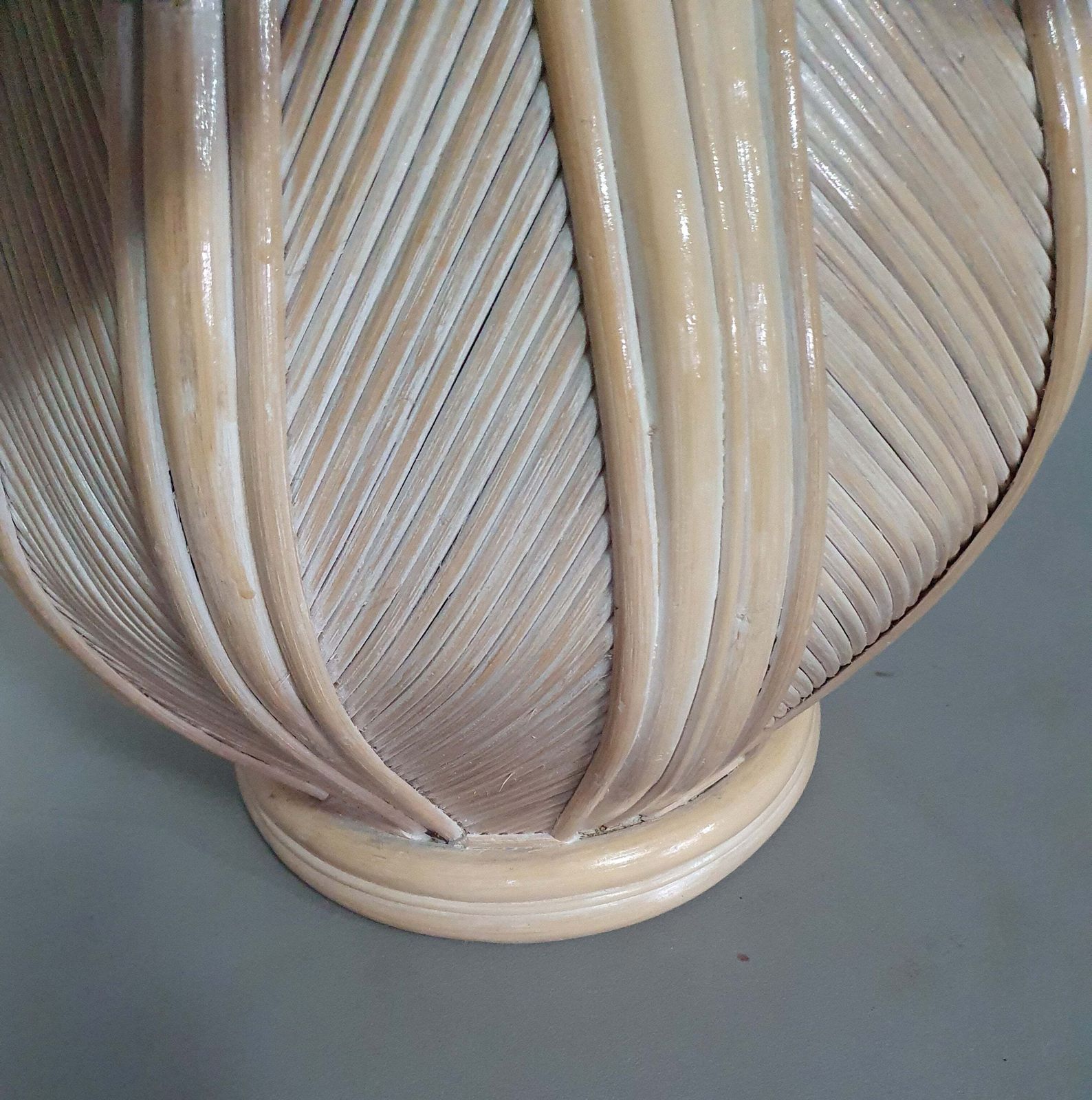 Split Reed / Pencil Reed / Rattan / Bamboo Bell Flower Side Table. photo Furniture
