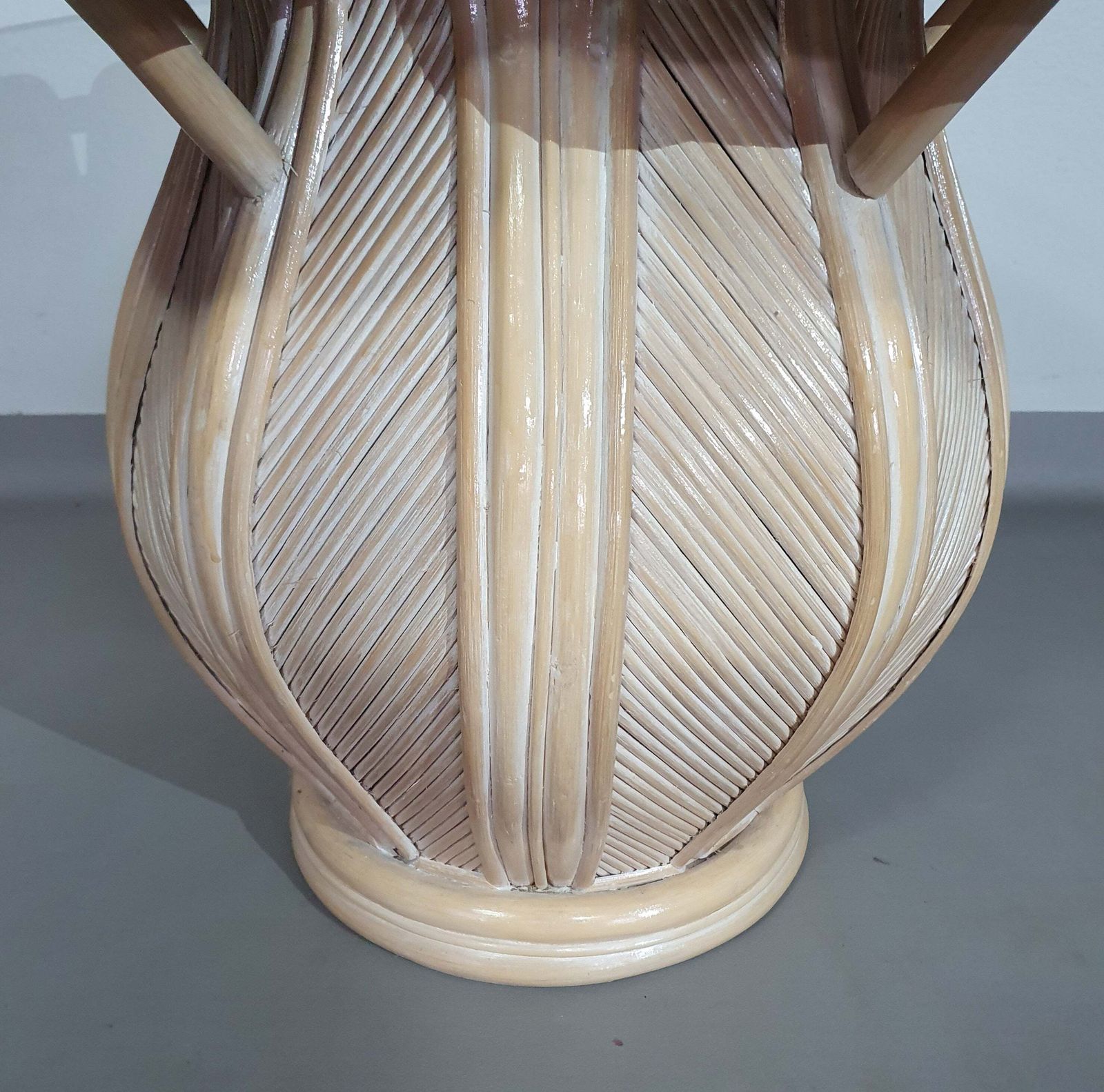 photo for sale Split Reed / Pencil Reed / Rattan / Bamboo Bell Flower Side Table.