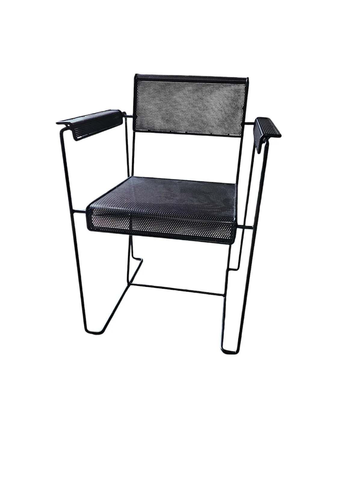 Minimalist Steel Perforated Chairs / Netherlands 1970s photo buy