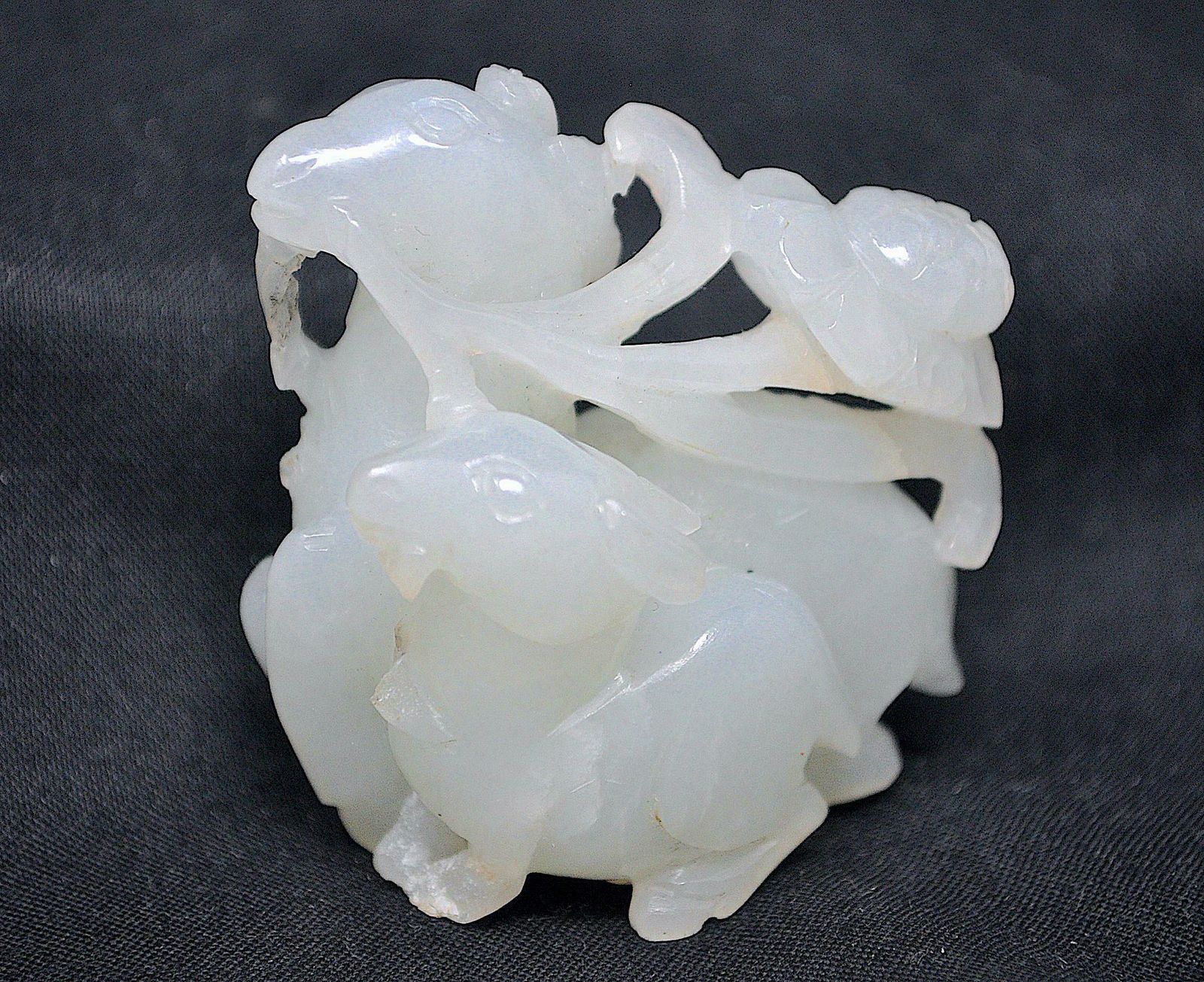 White Jade Carving Of A Ram, Chinese Jade