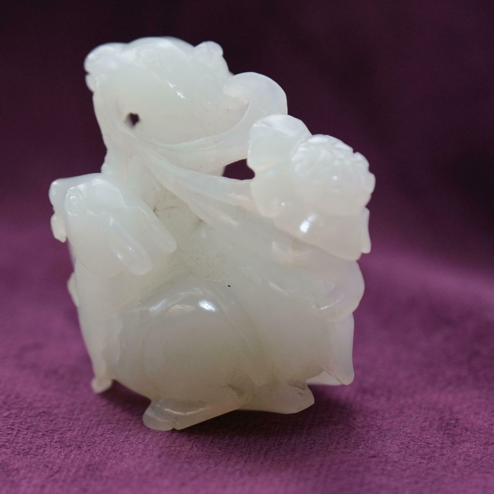 White Jade Carving Of A Ram, Chinese Jade photo buy
