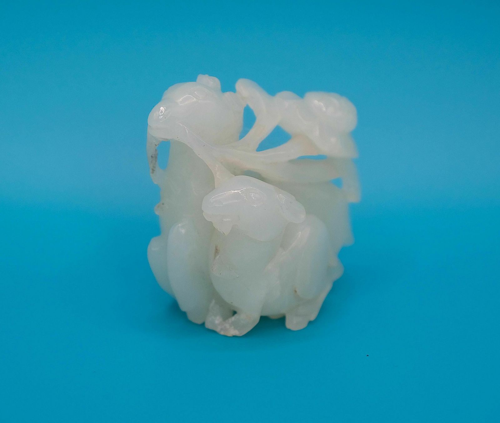 photo for sale White Jade Carving Of A Ram, Chinese Jade