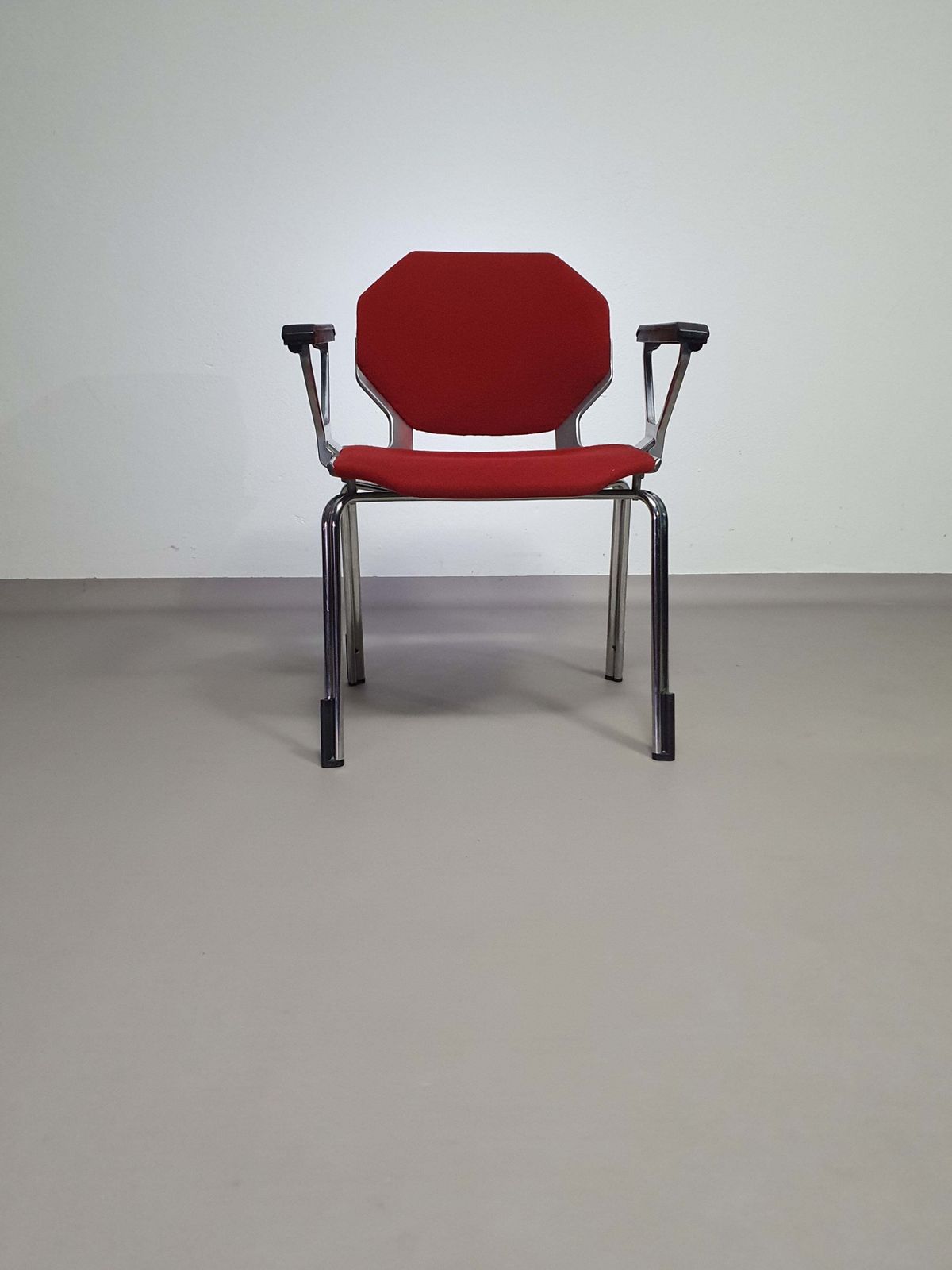 9 X In Stock Froscher Retro 1970 Metal Hexagonal Office / Desk Arm Chair For Sitform photo 317.0