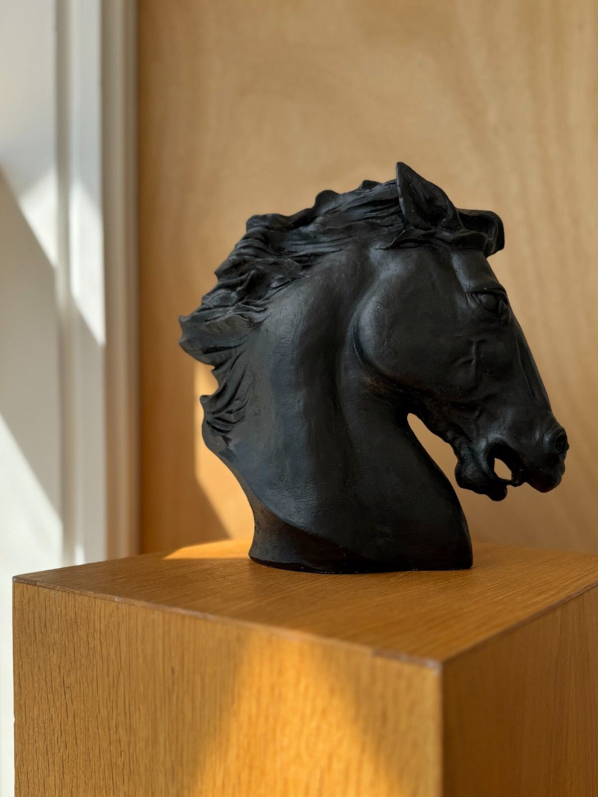 photo for sale J. Spratt "Flaming Mane" Horse Head Sculpture Austin Productions 1978