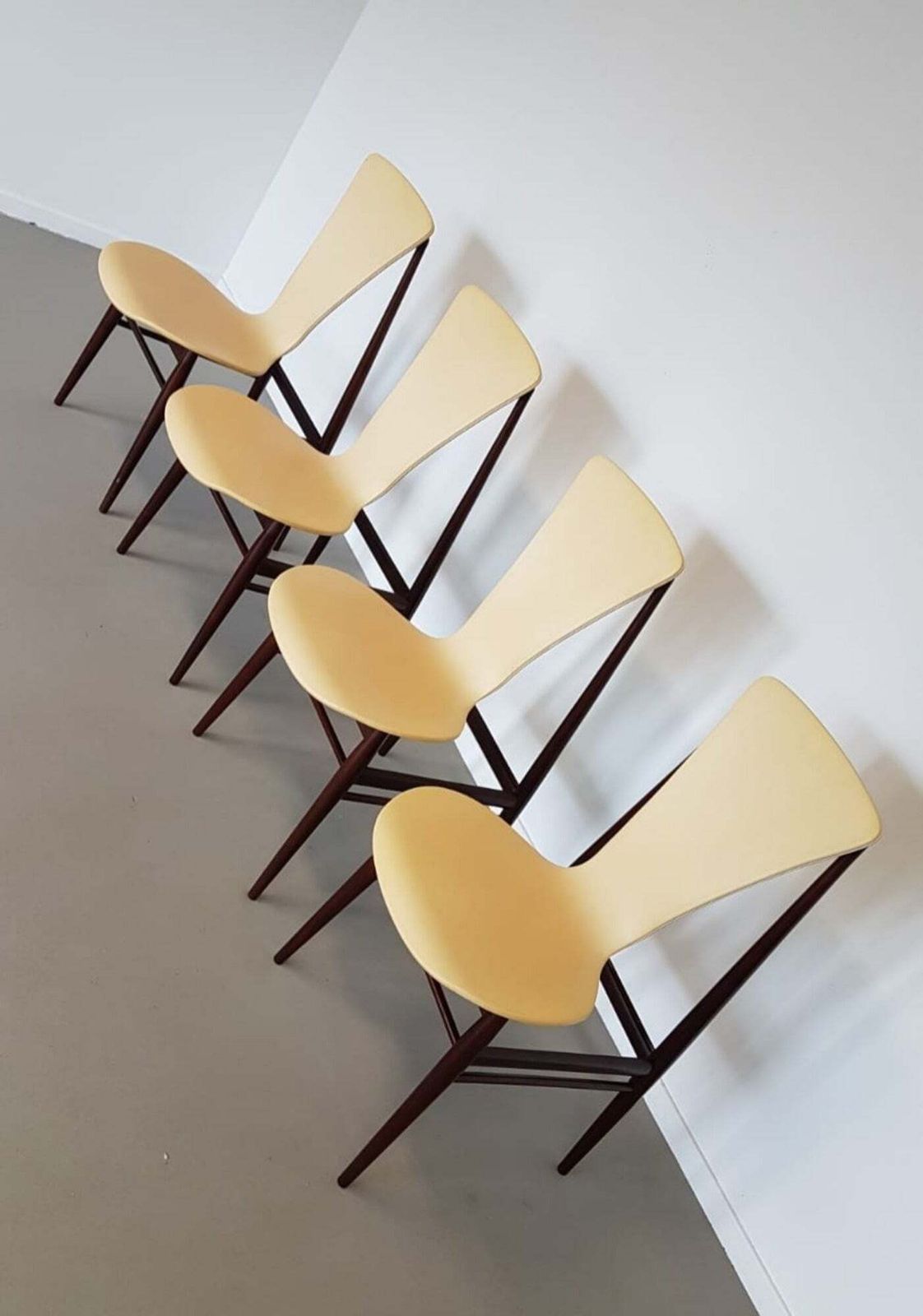 Set Of 4 Floating Seat Dining Chairs / 1950s photo 1268.0