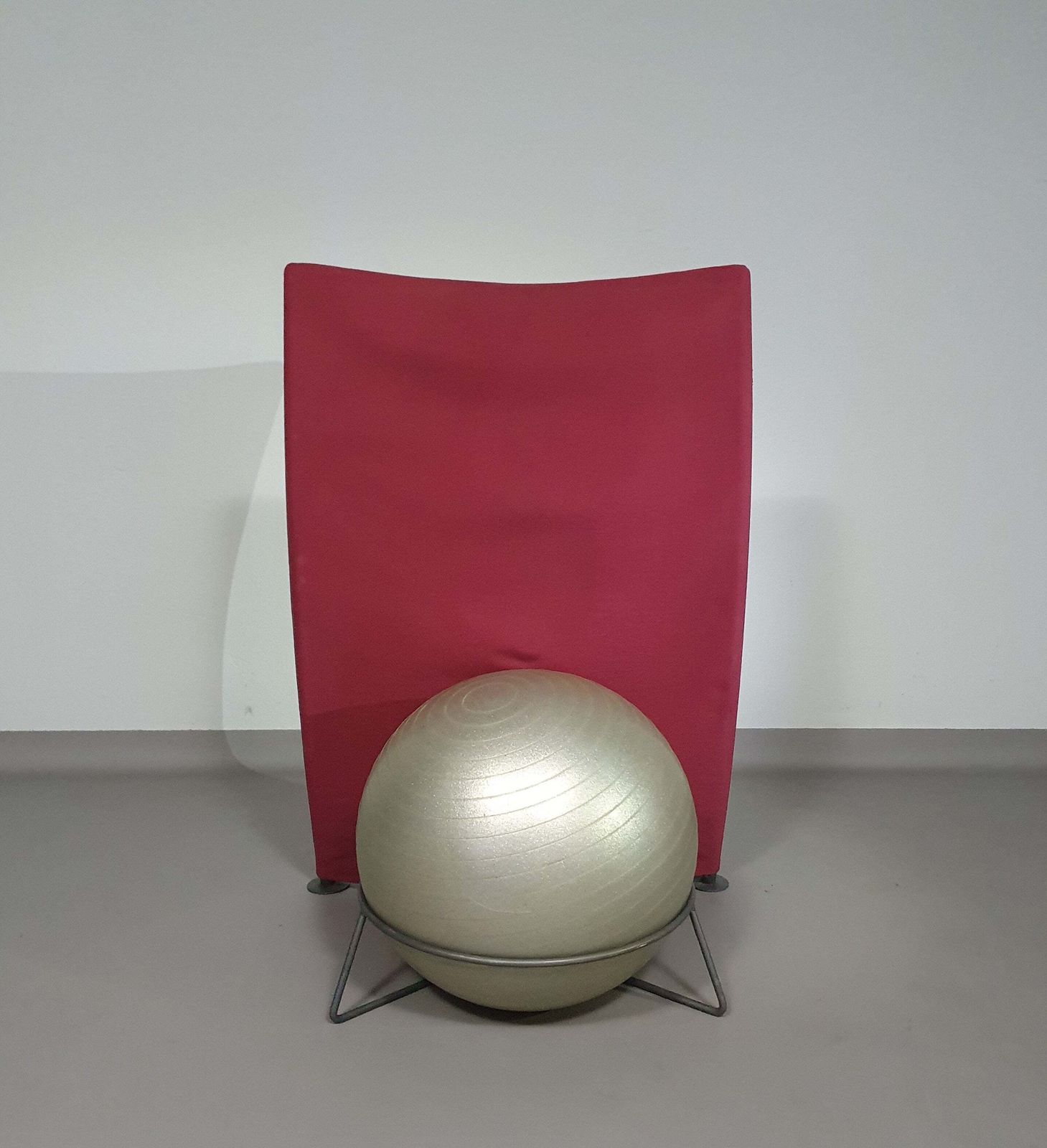 Italian Modern Bordeaux Red Ball Armchair San Siro Designed By Fabrizio Ballardini, 1995 photo for sale
