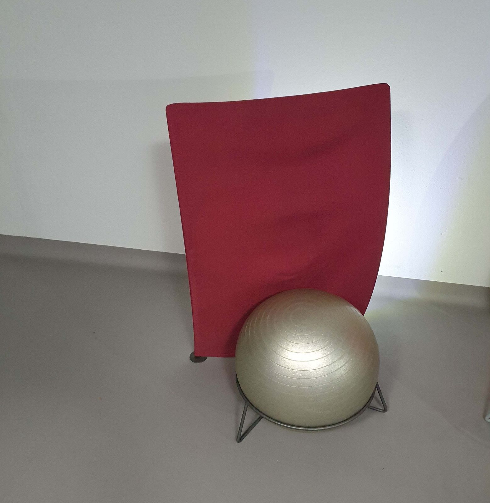 photo for sale Italian Modern Bordeaux Red Ball Armchair San Siro Designed By Fabrizio Ballardini, 1995