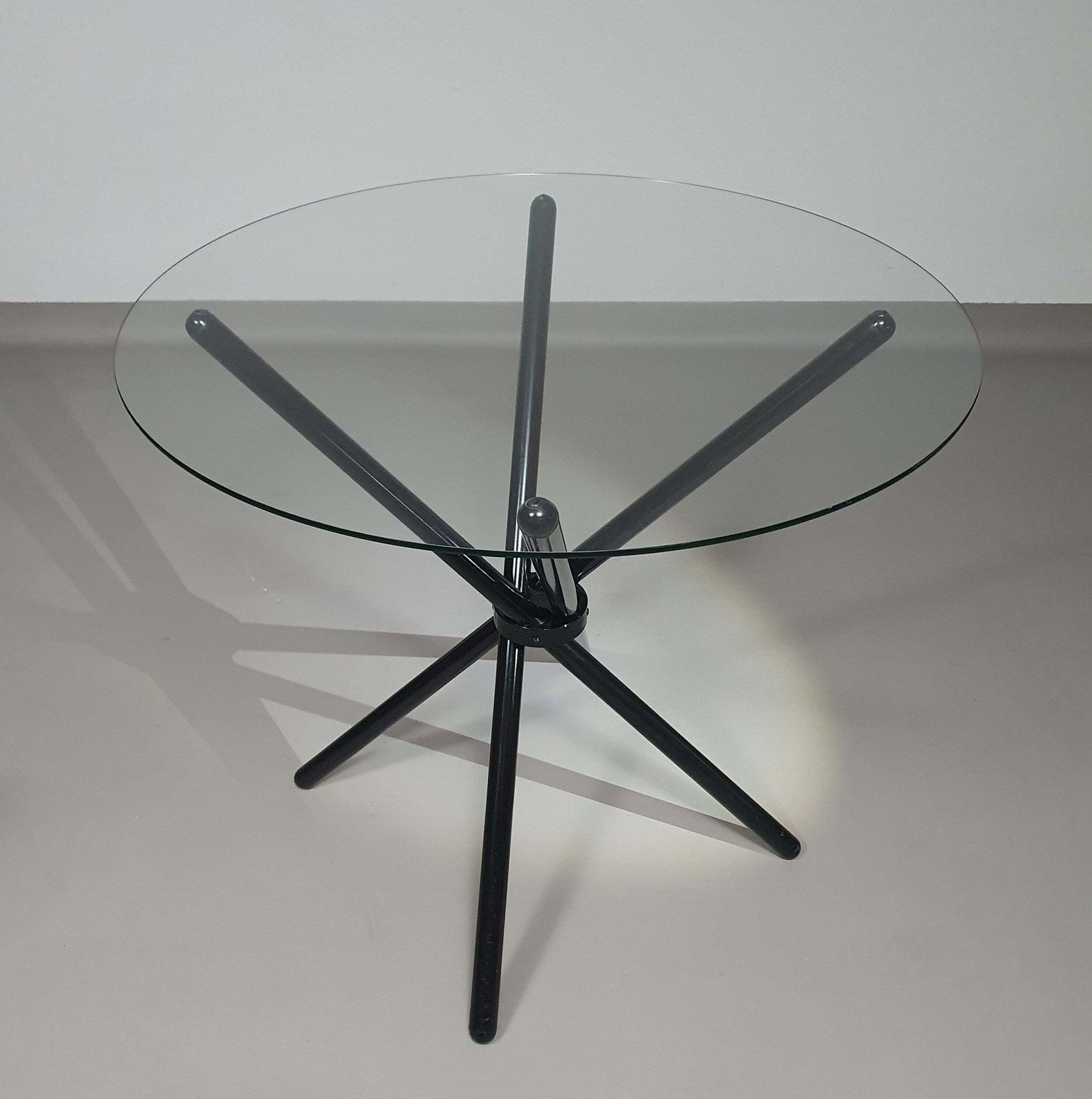 A Thing Of Beauty Is A Joy For Ever. Italian Folding Table 80's Aluminium Frame photo vintage