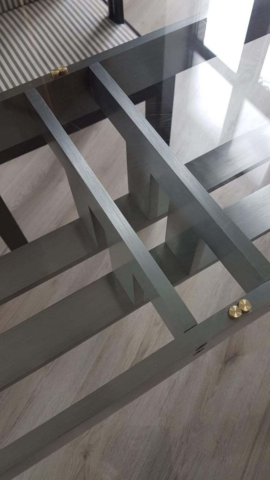 Brushed Steel Base Dining Table With Glass Topp   Doge   Carlo Scarpa For Simon   1970s photo Furniture