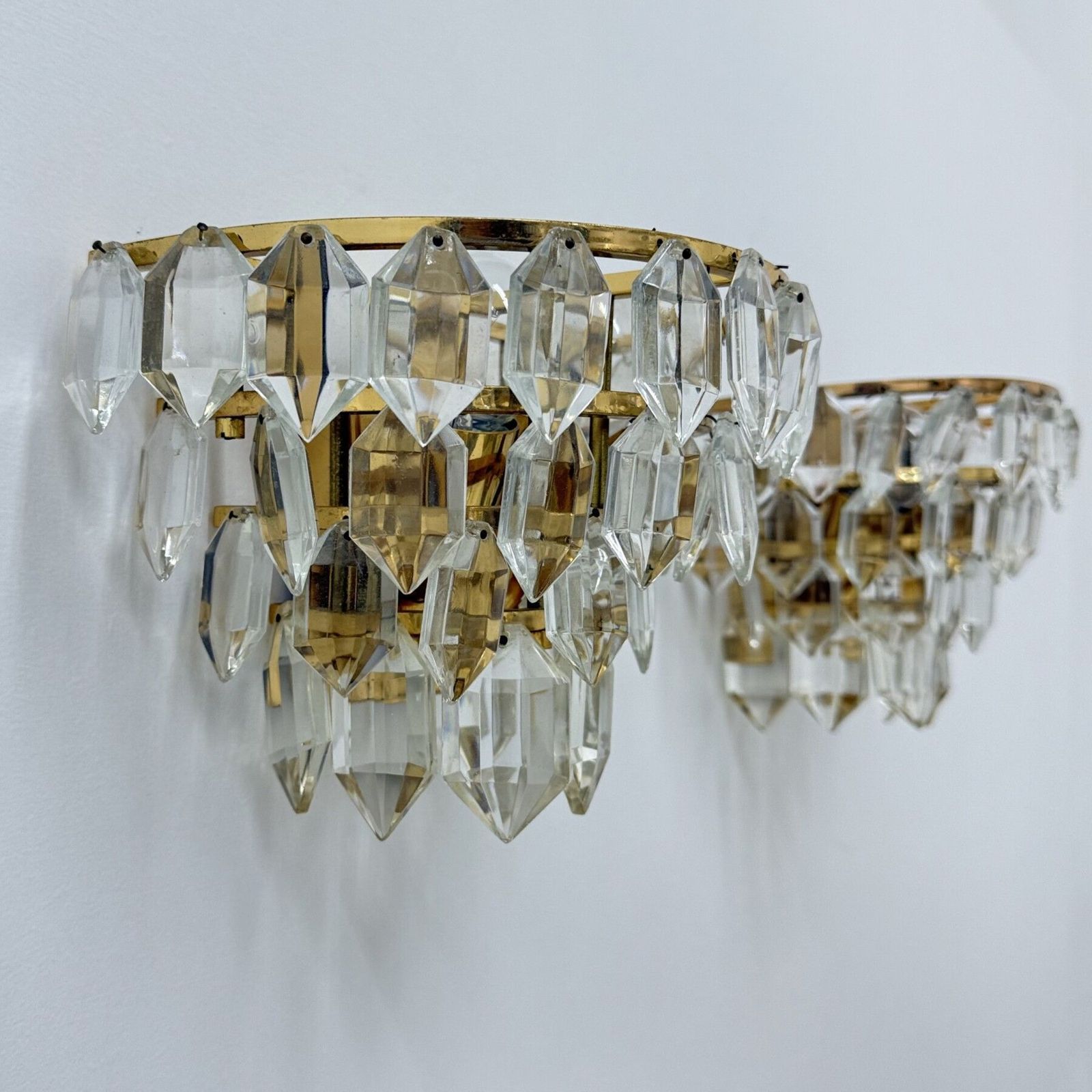 Pair Of Bakalowits & Söhne Crystal Wall Lamps , 1960s photo for sale
