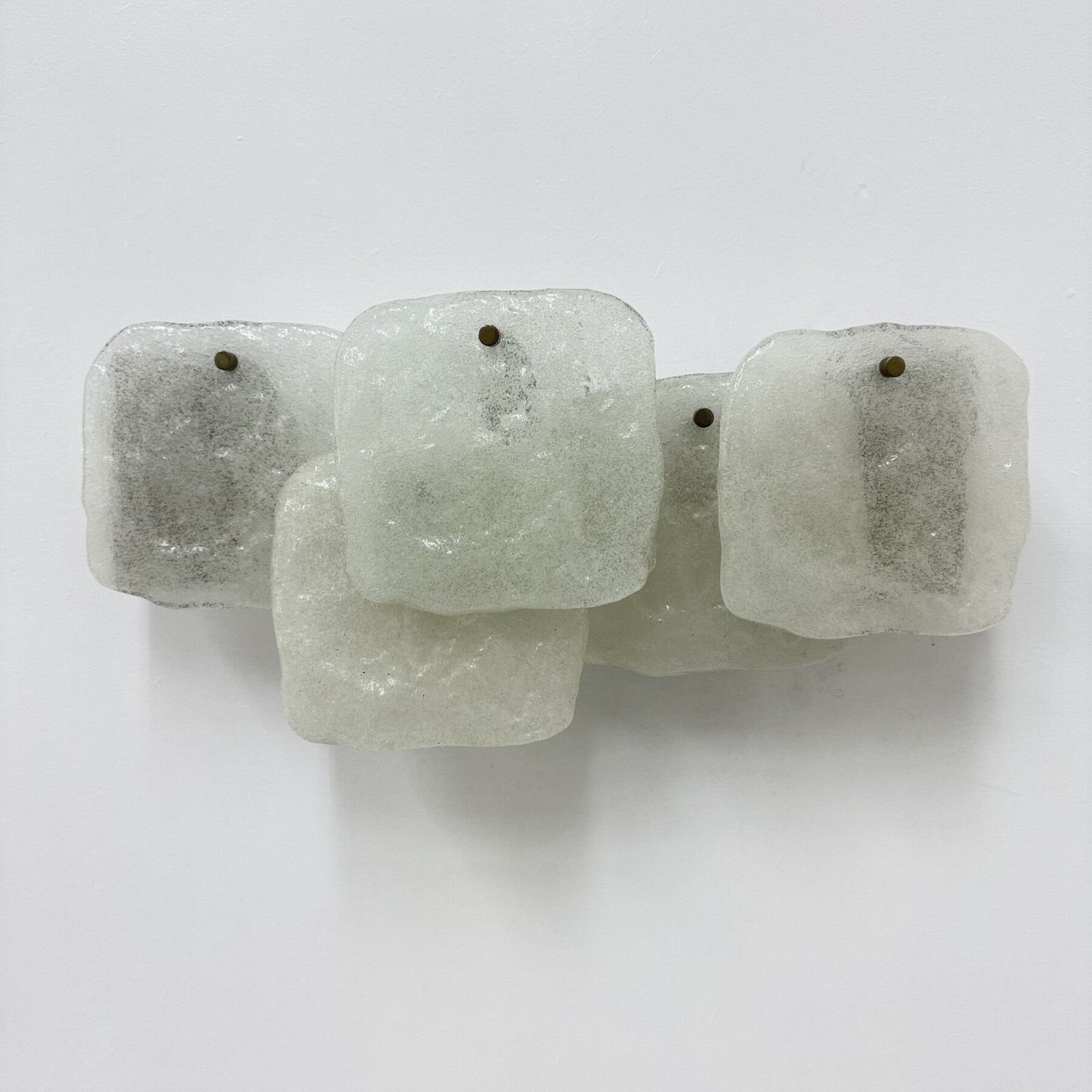 Modernist Frosted Ice Glass Wall Lamp Attributed To J. T. Kalmar For Kalmar, 1960s photo vintage