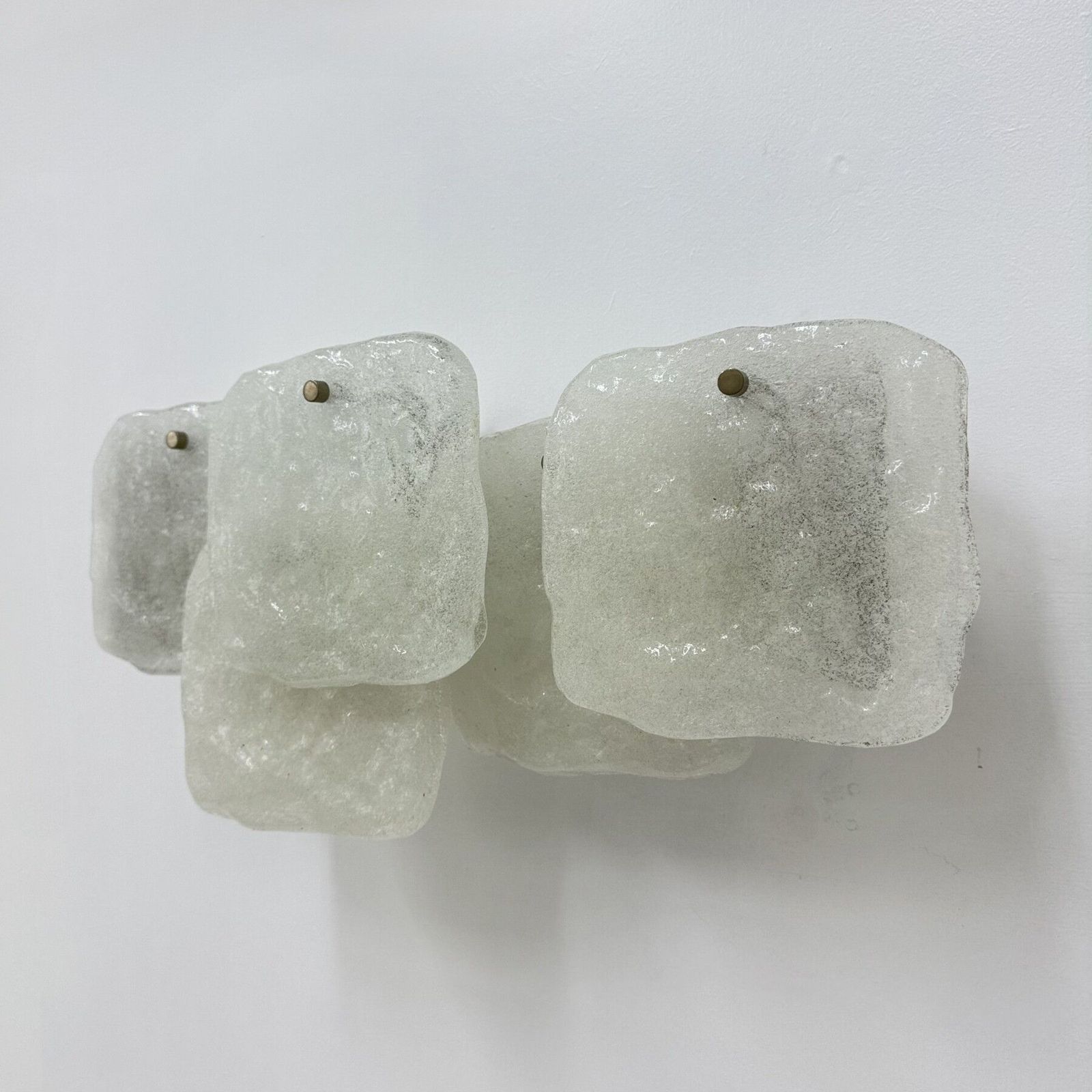 Lighting Modernist Frosted Ice Glass Wall Lamp Attributed To J. T. Kalmar For Kalmar, 1960s photo