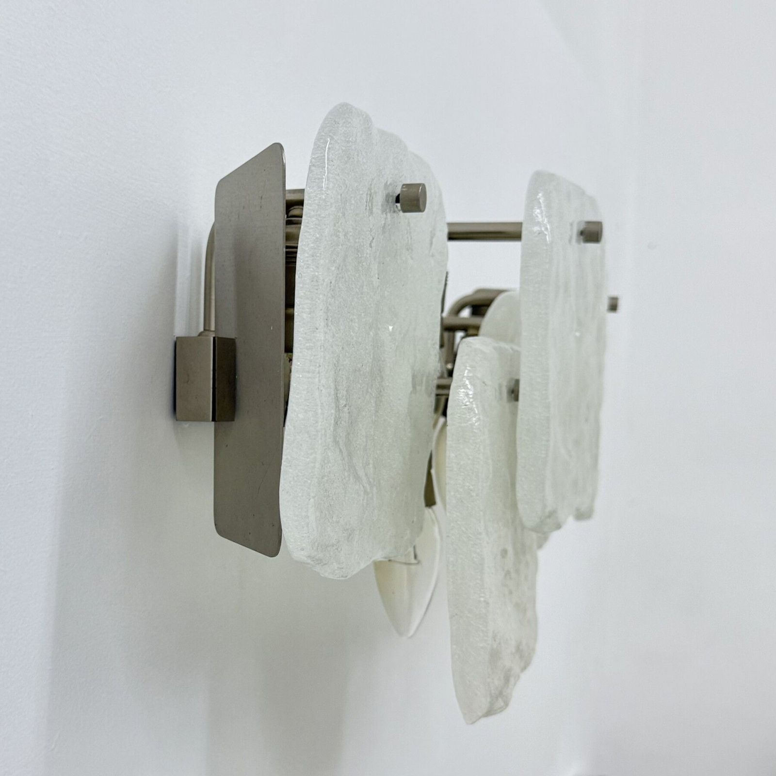 photo buy Modernist Frosted Ice Glass Wall Lamp Attributed To J. T. Kalmar For Kalmar, 1960s
