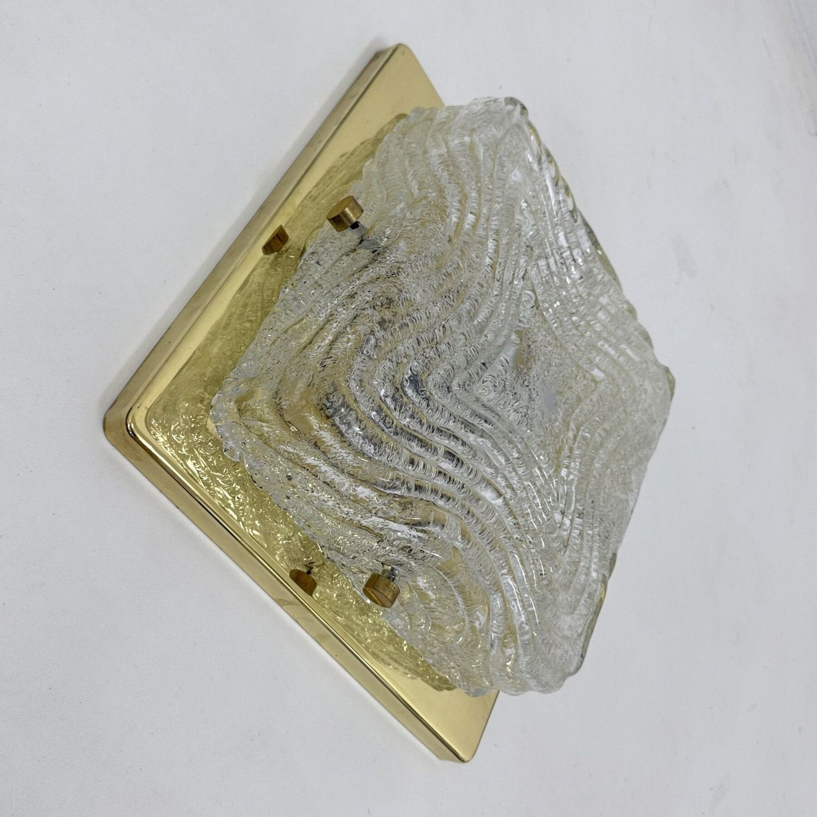 photo furniture Ceiling Lamp Flush Mount In Murano Glass And Brass From Hillebrand , 1970s