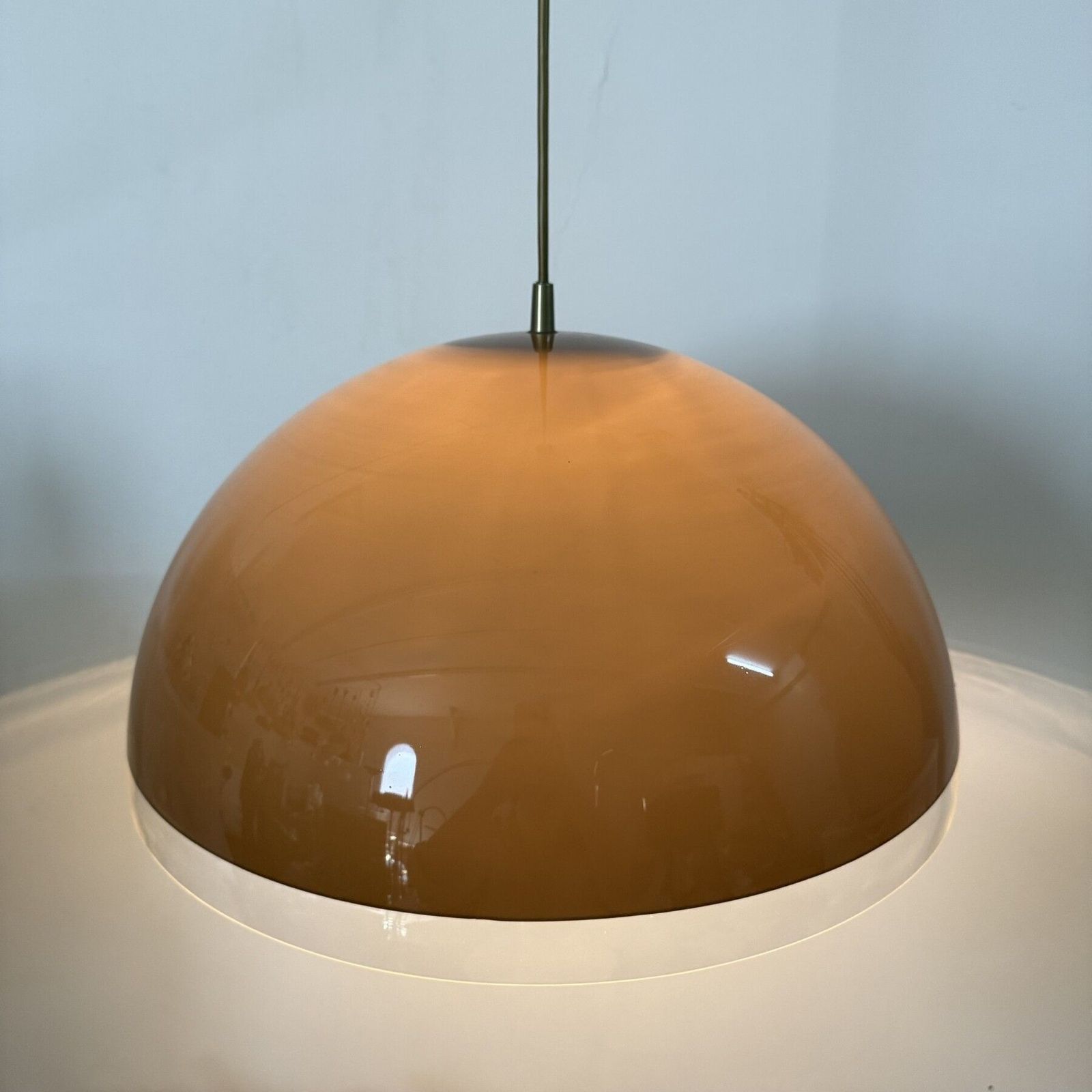 Mushroom Hanging Lamp Brown , 1970s photo for sale