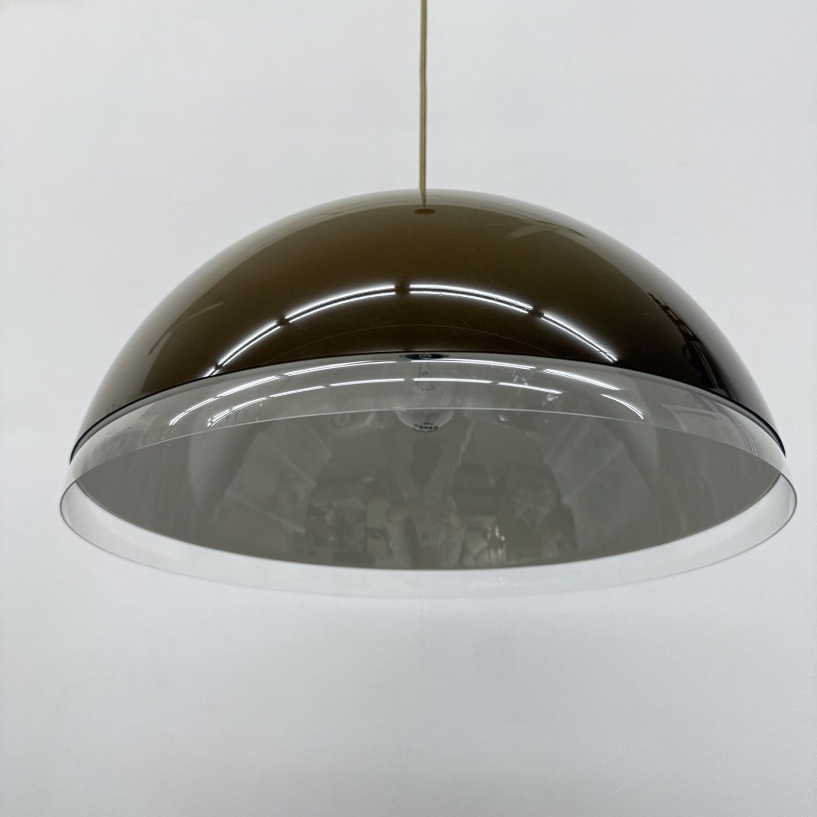 Lighting Mushroom Hanging Lamp Brown , 1970s photo