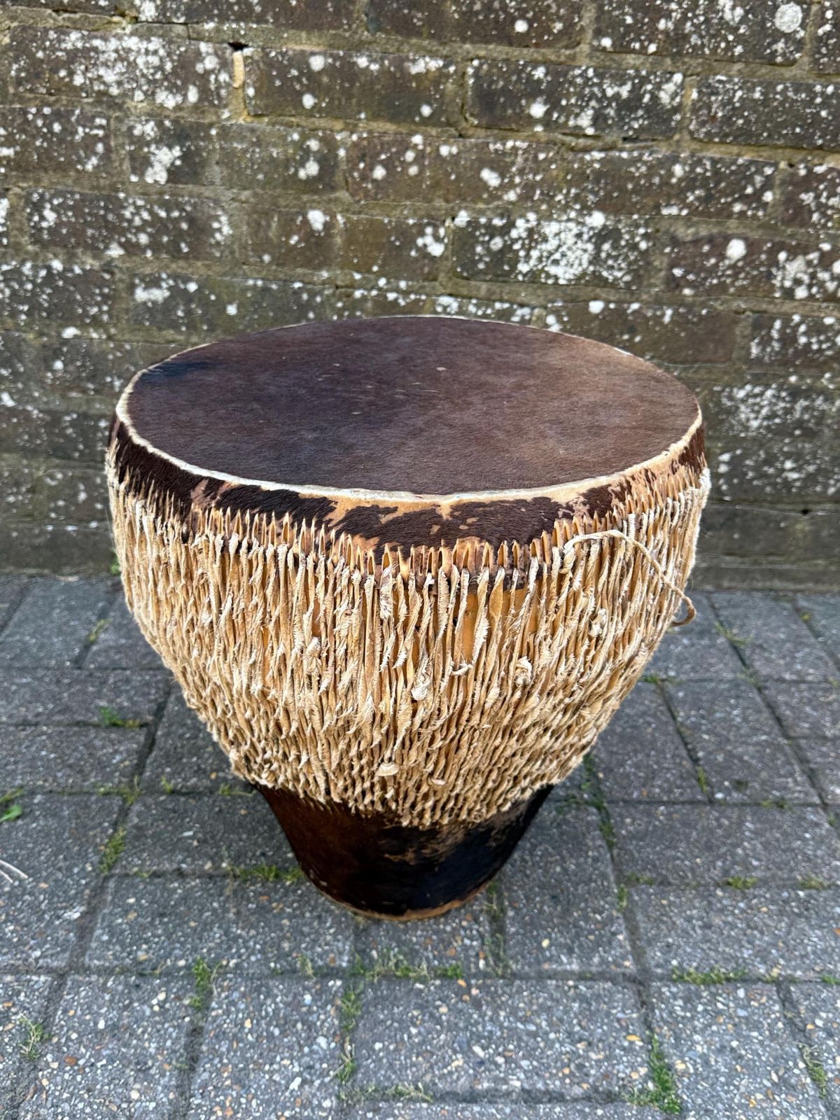 Vintage Ngoma African Drum; Authentic African Percussion Instrument, African Drum, African Decor   Vgc photo Garden Decor