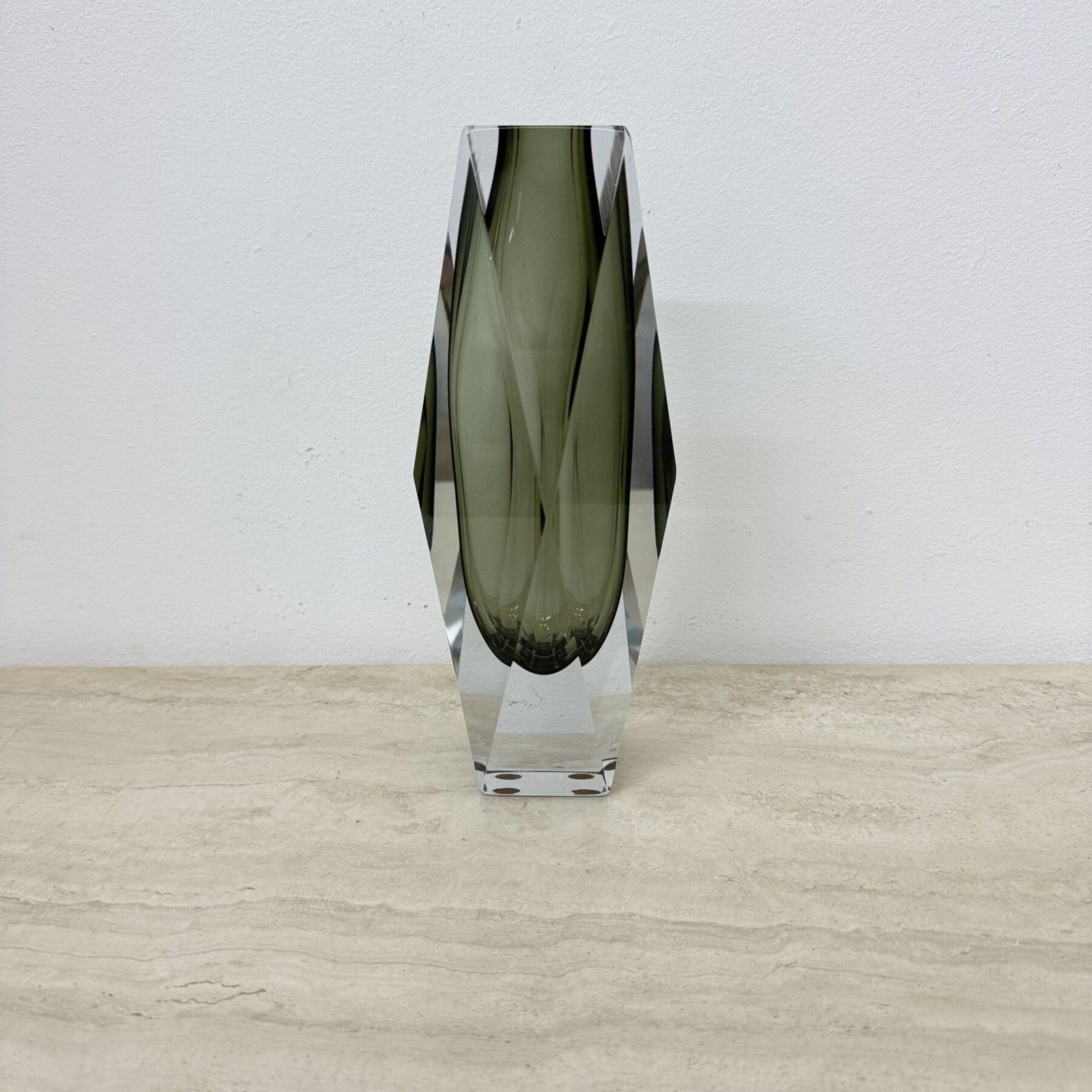 Murano Sommerso Glass Faceted Vase By Flavio Poli , 1970s photo furniture
