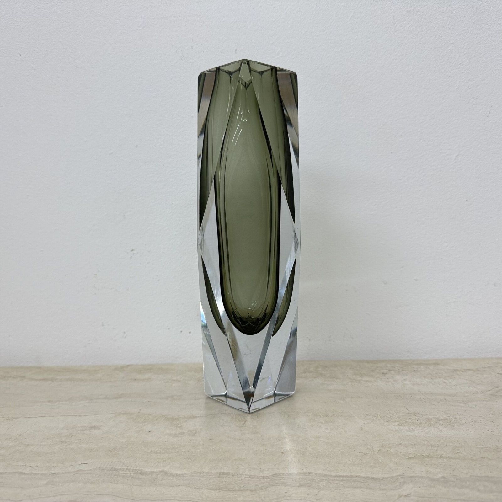 Murano Sommerso Glass Faceted Vase By Flavio Poli , 1970s photo Home Decor